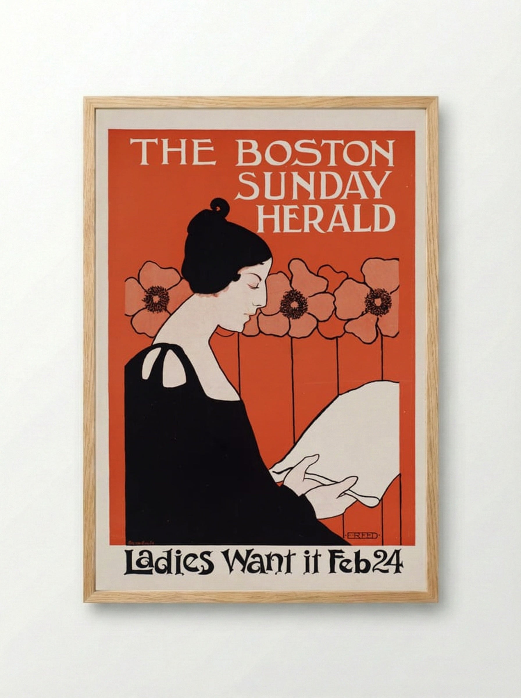 The Boston Sunday Herald, Ladies Want It Feb 24 - Ethel Reed - Framed Print Wood