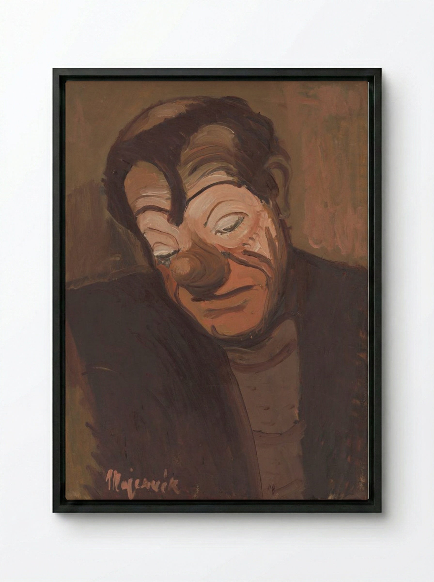 Clown - Cyprián Majerník - Framed Canvas Black