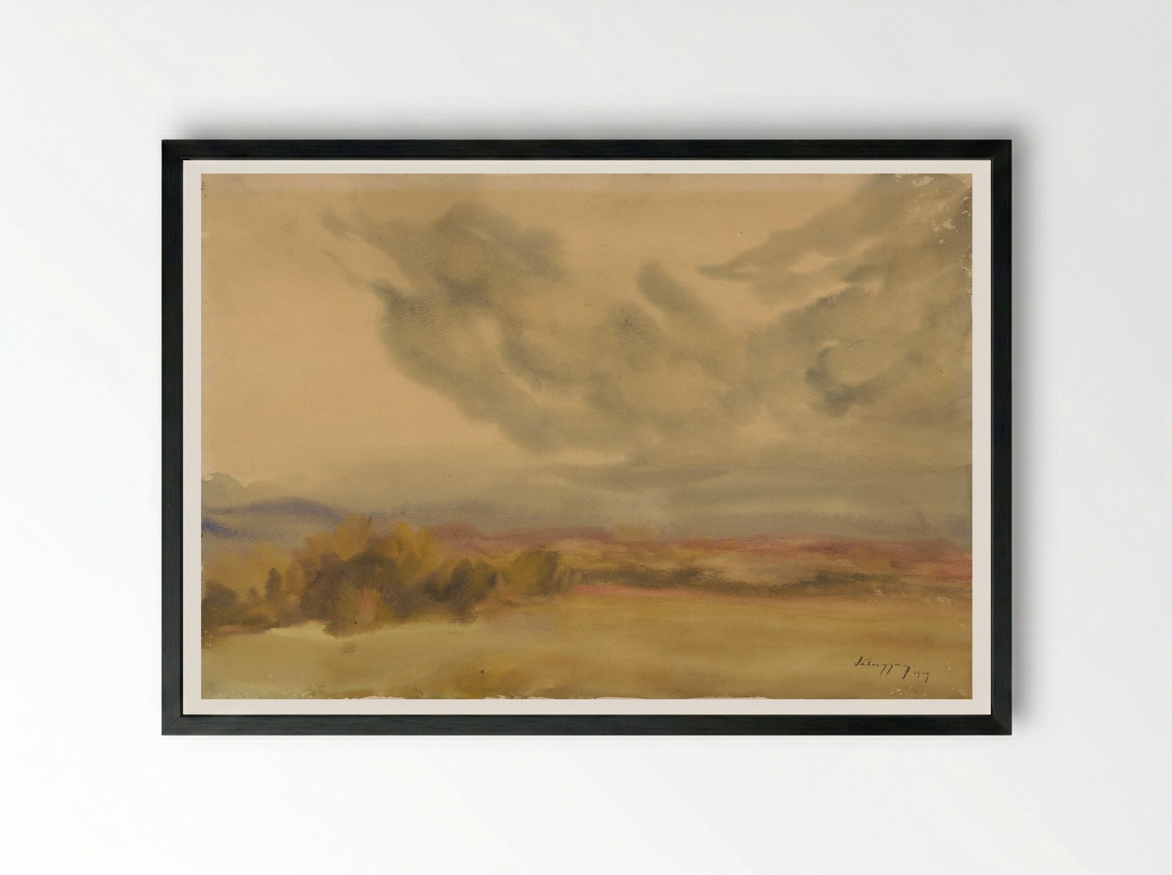 Clouds Over a Plain - Zolo Palugyay - Framed Print Black