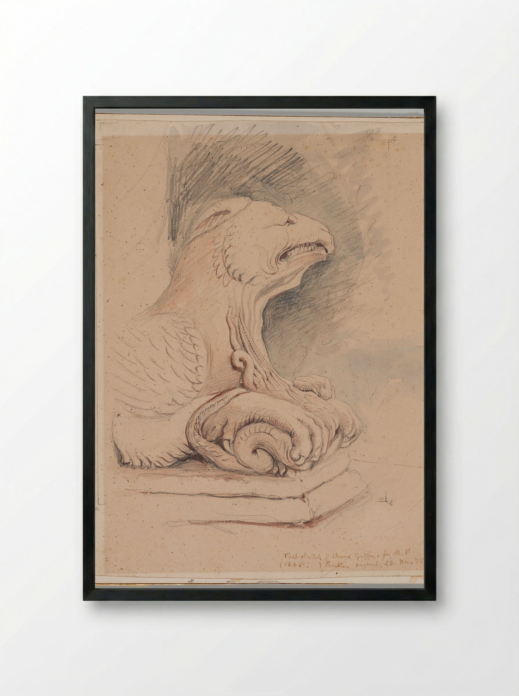 First Sketch of Verona Griffin - John Ruskin - Framed Print Black