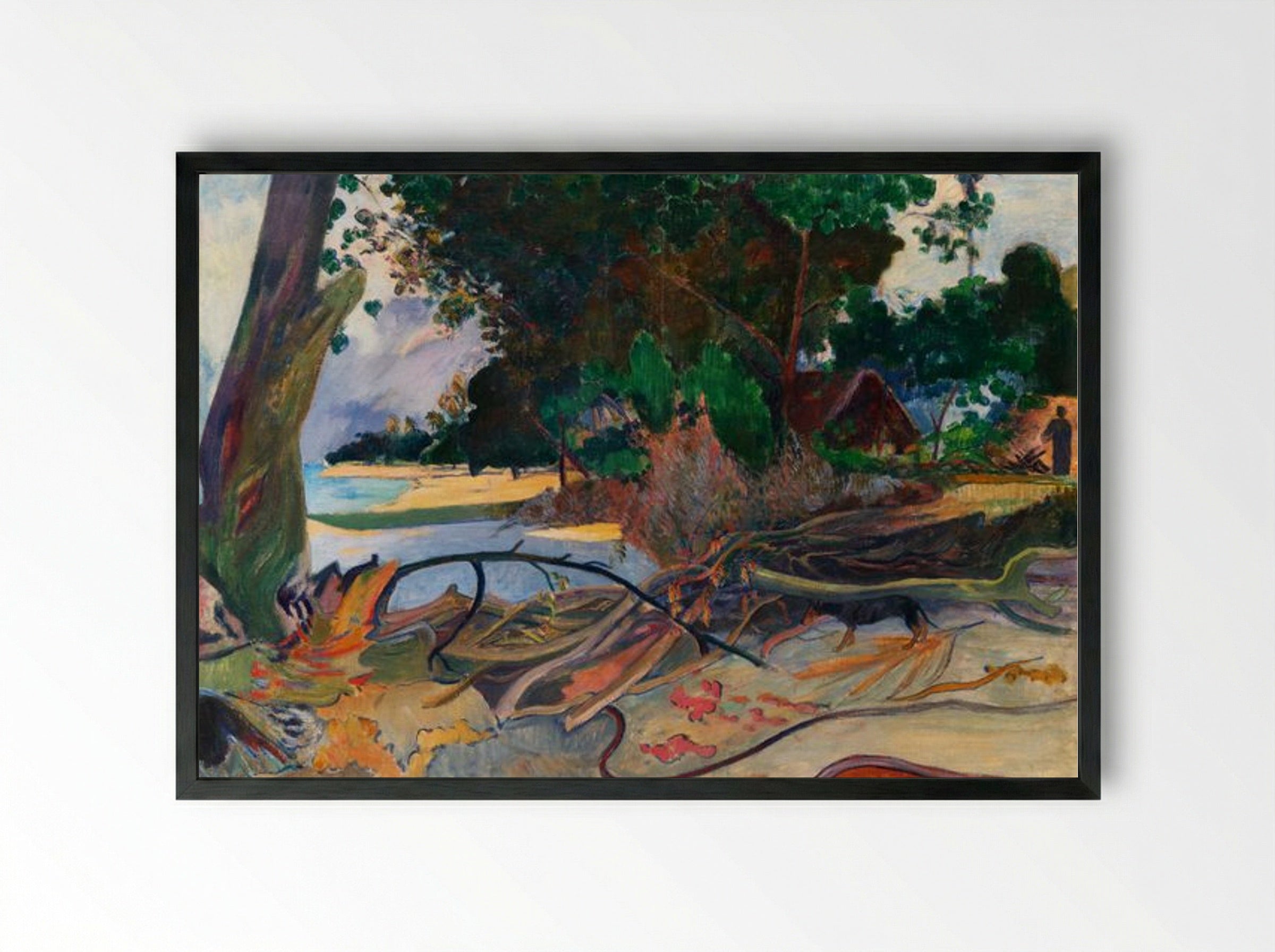 The Hibiscus Tree (Te burao) - Paul Gauguin - Framed Print Black
