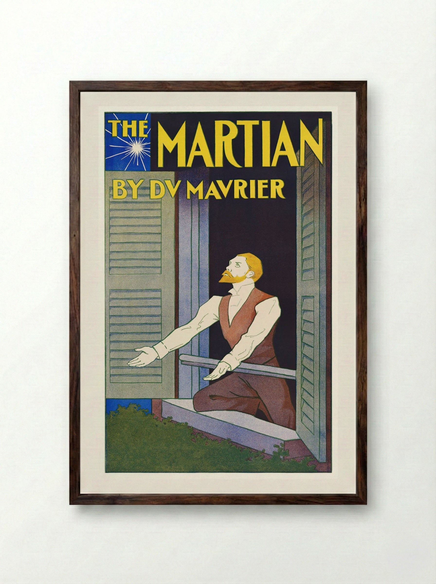 The Martian by D.V. Maurier - Edward Penfield - Framed Print Dark Wood