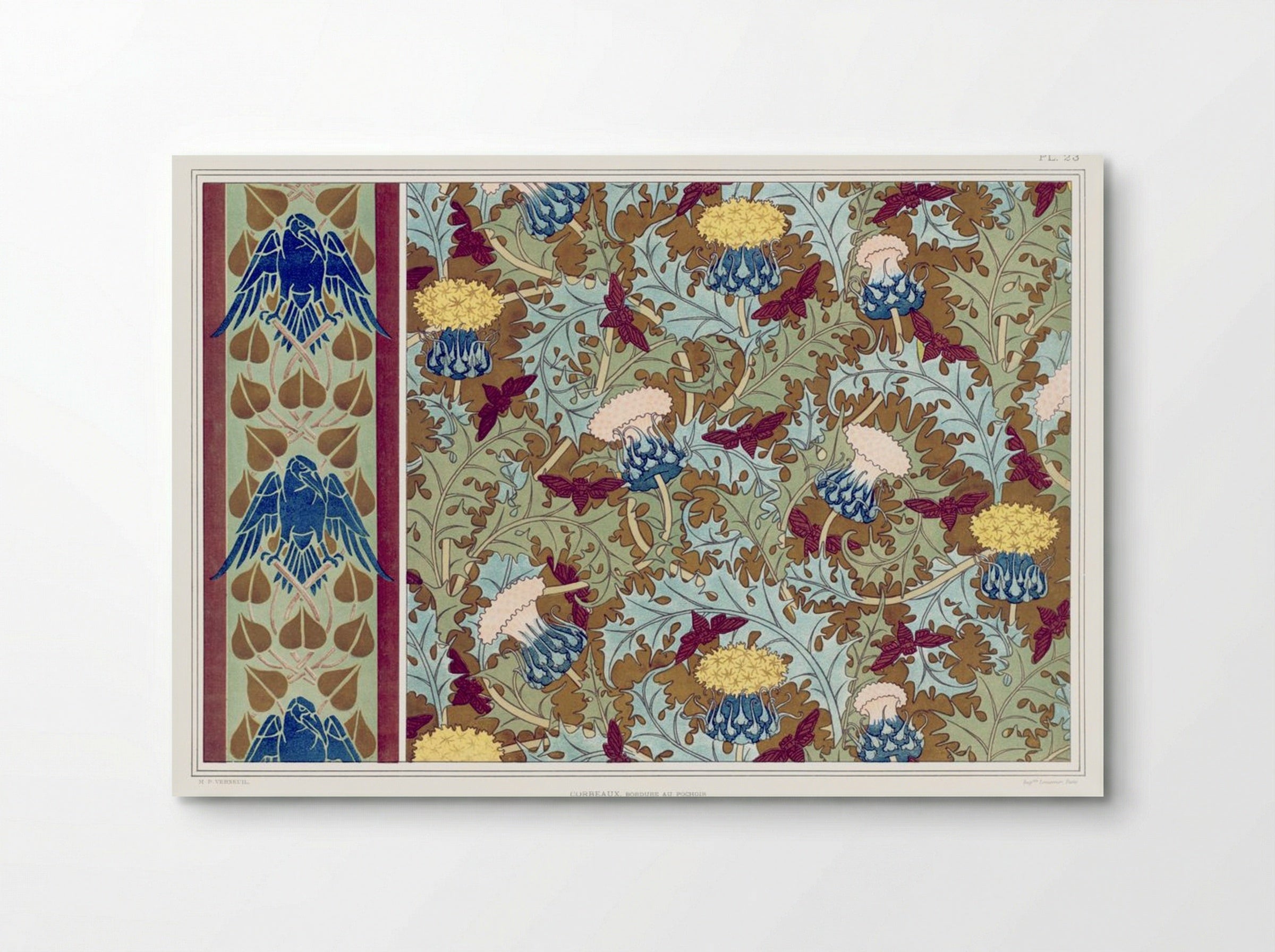 Corbeaux, Cigales et Chardons (Textile Design) - Maurice Pillard Verneuil - Poster