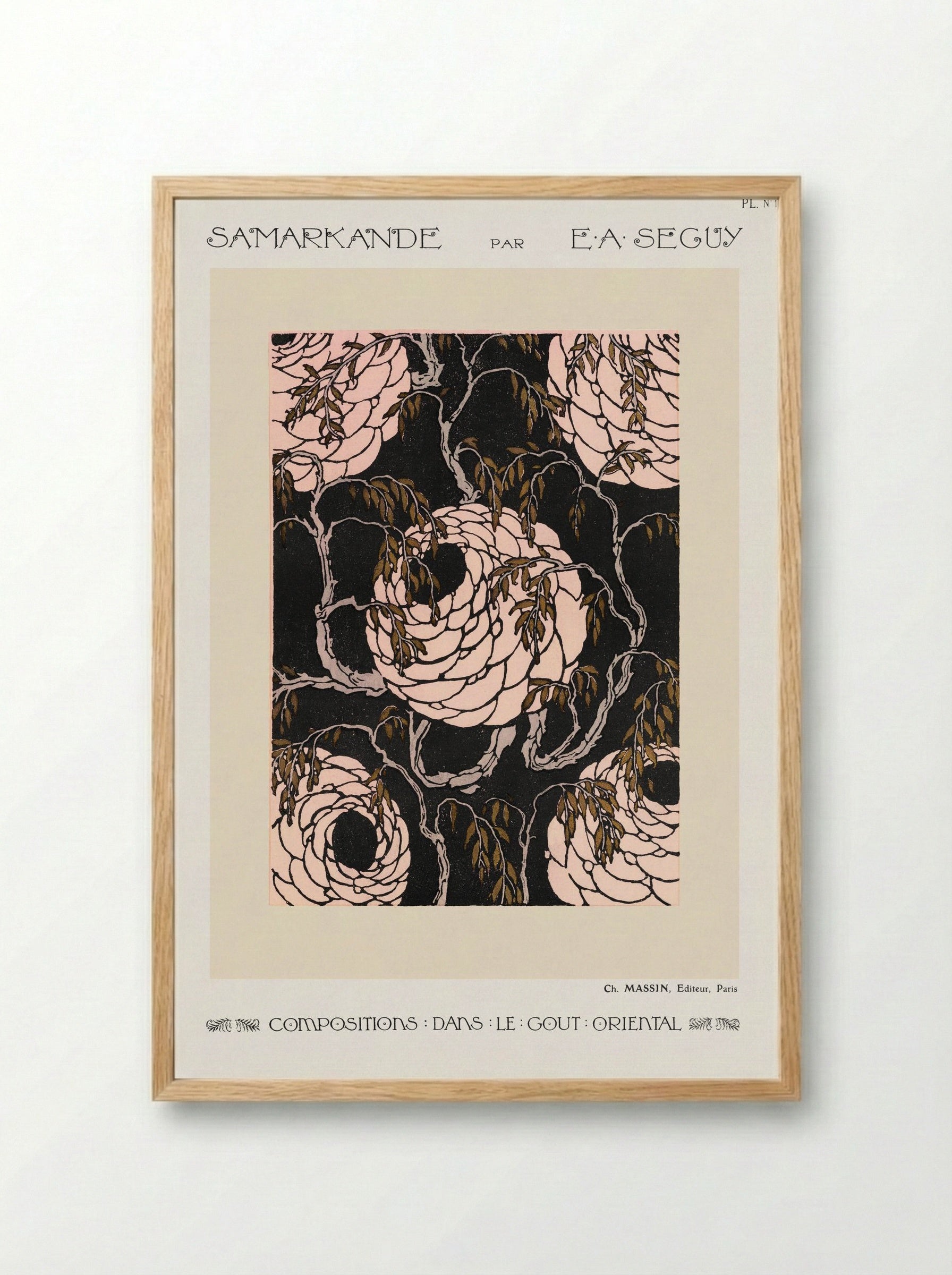 Samarkande, Plate 16 (Floral Composition in the Oriental Style) - Émile-Allain Séguy - Framed Print Wood