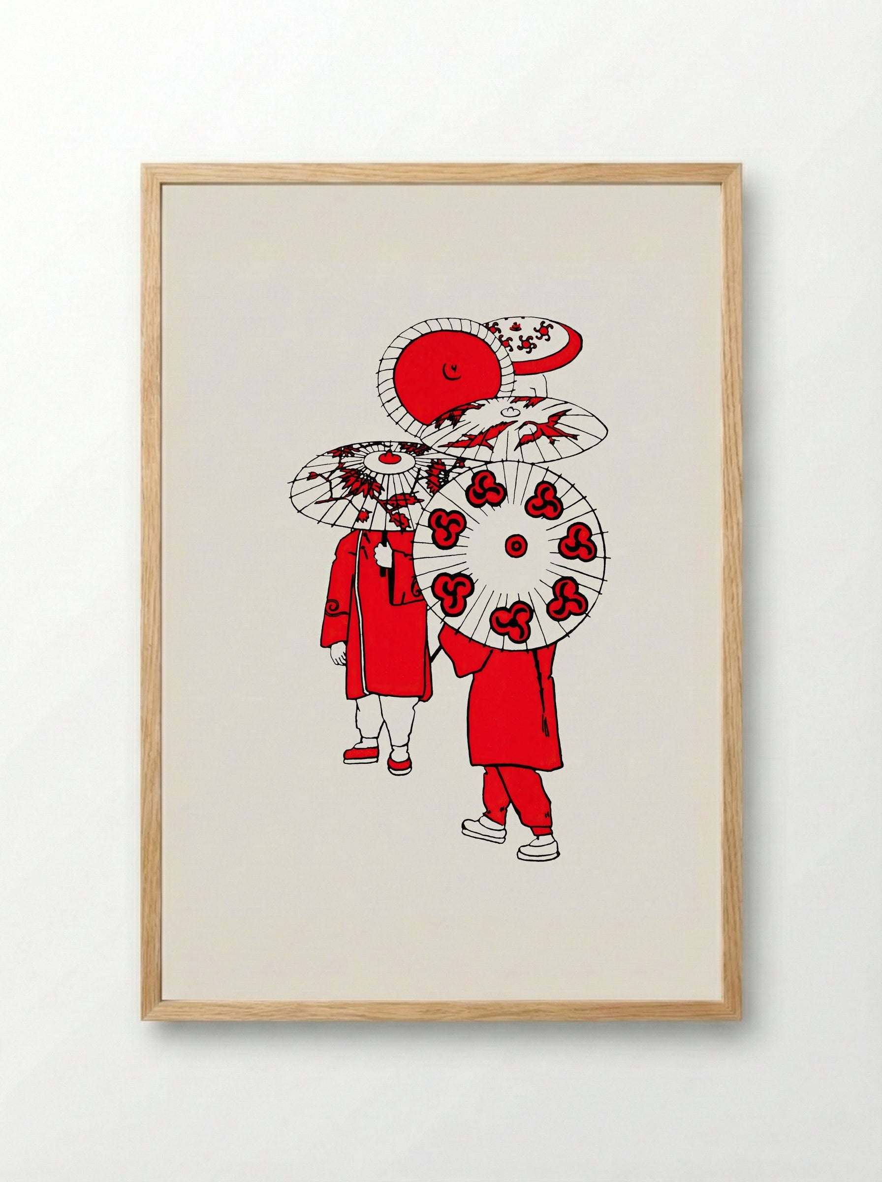 Oriental Umbrellas - Mary Audubon Post - Framed Print Wood