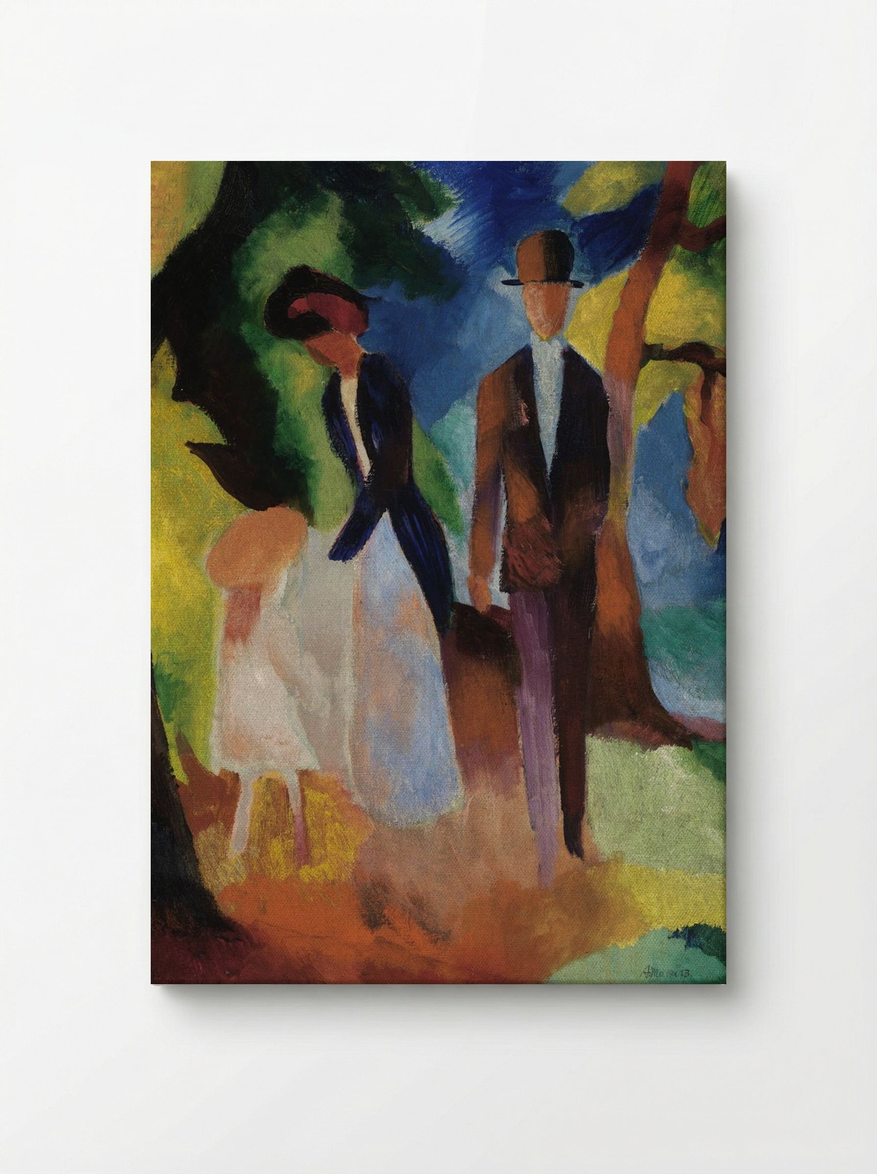 People by a Blue Lake - August Macke - Canvas
