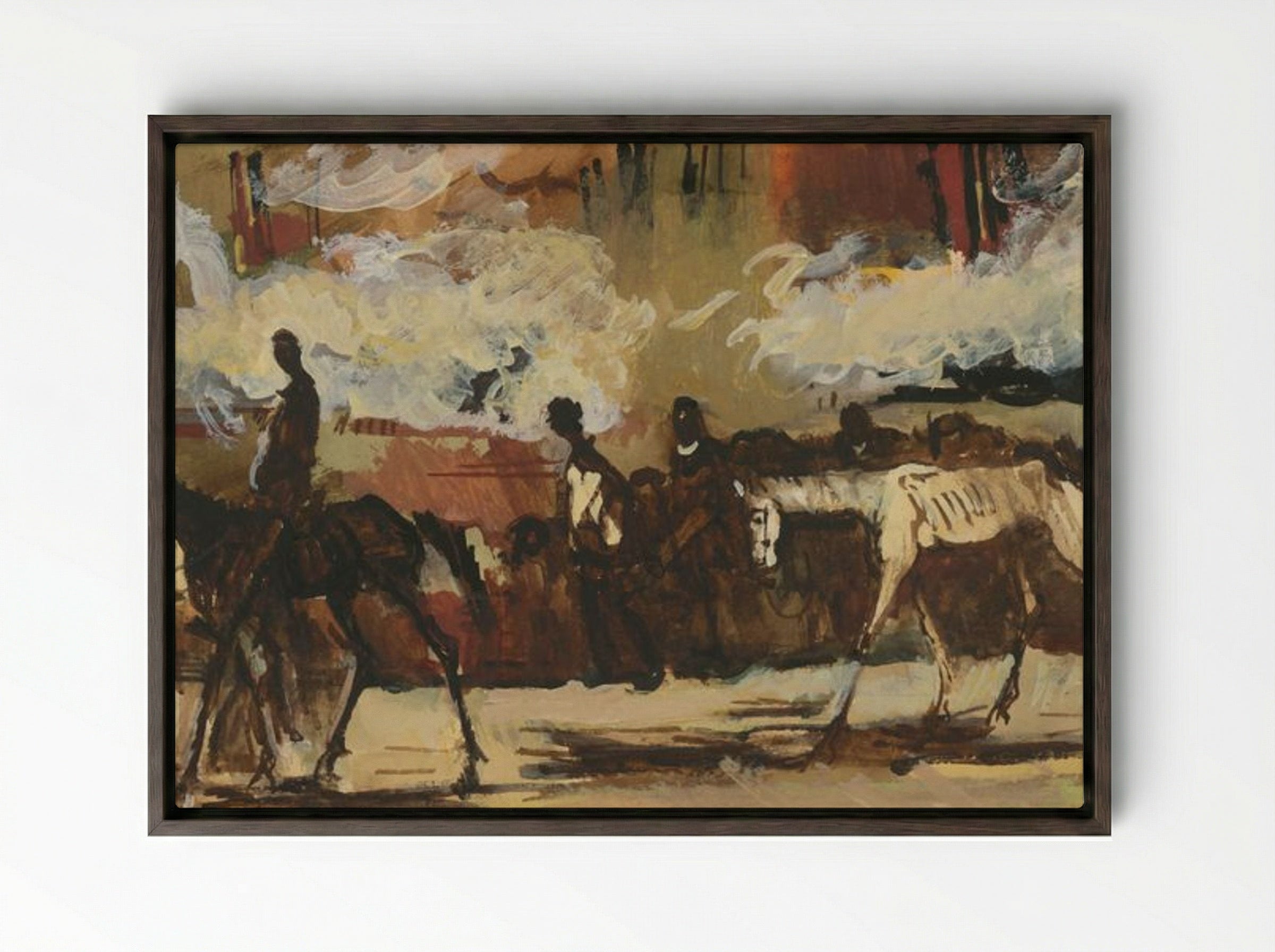Riders - Cyprián Majerník - Framed Canvas Dark Wood