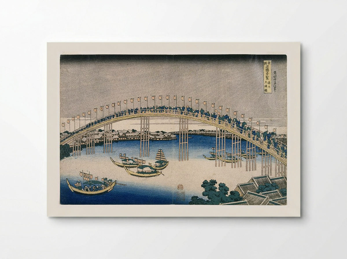 The Festival of Lanterns on Temma Bridge - Utagawa Hiroshige - Poster