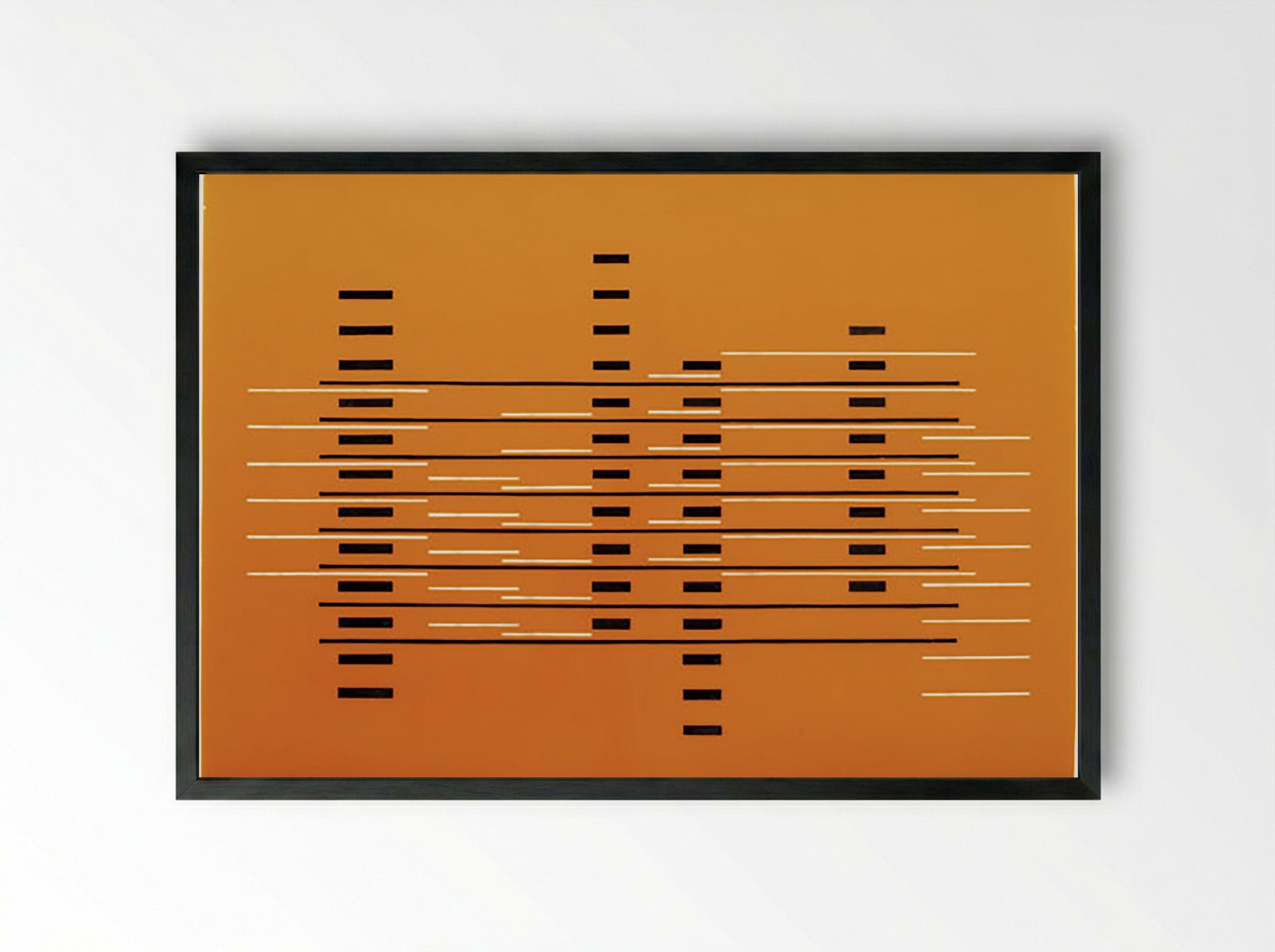 Abstract Composition in Orange and Black - Fine Art Print - Framed Print Black