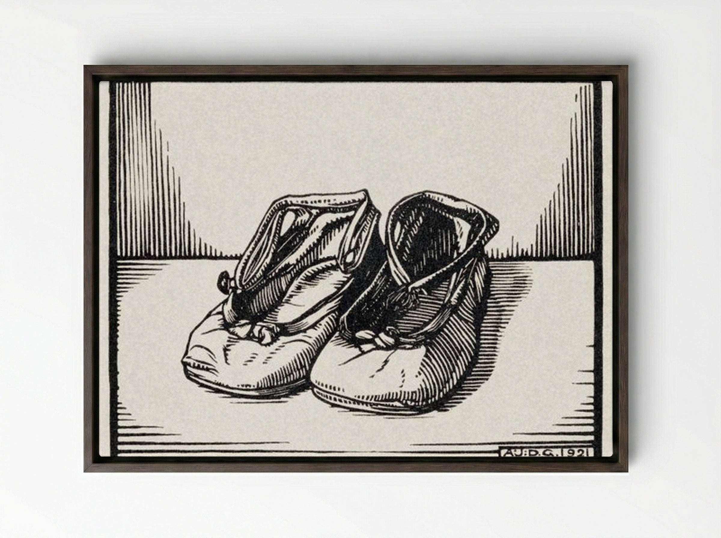 Pair of Shoes - Julie de Graag - Framed Canvas Dark Wood