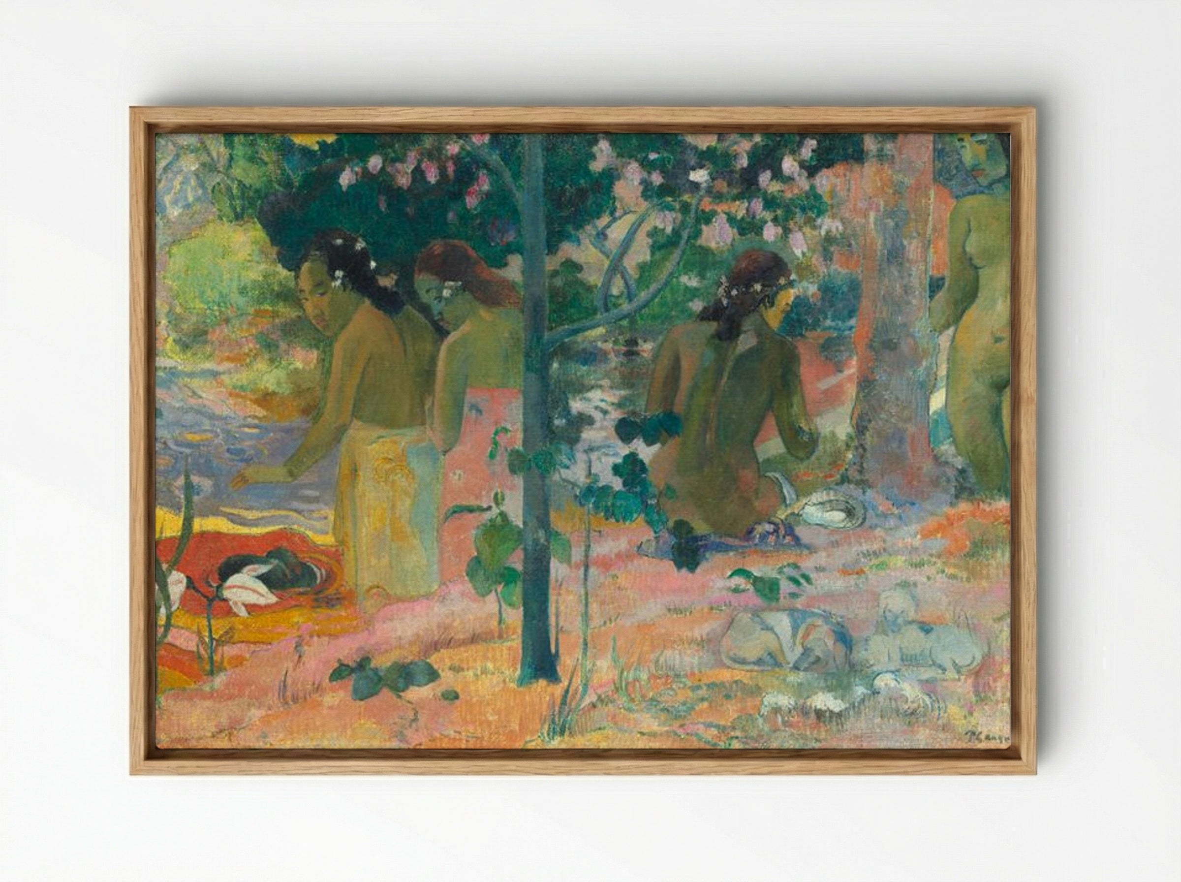 The Bathers - Paul Gauguin - Framed Canvas Wood