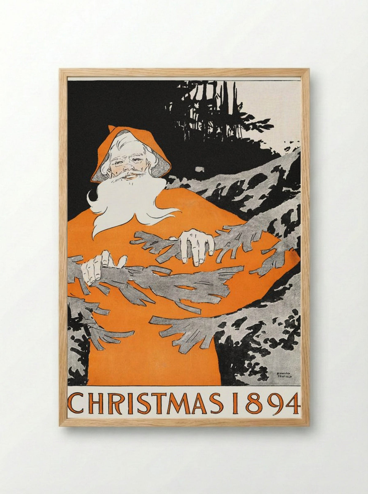 Christmas 1894 - Edward Penfield - Framed Print Wood