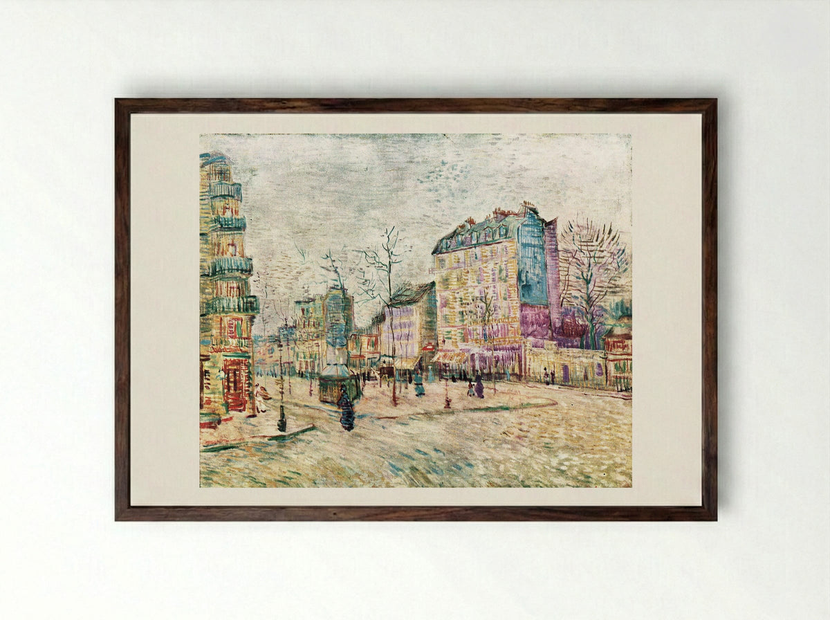 Boulevard de Clichy - Vincent van Gogh - Framed Print Dark Wood