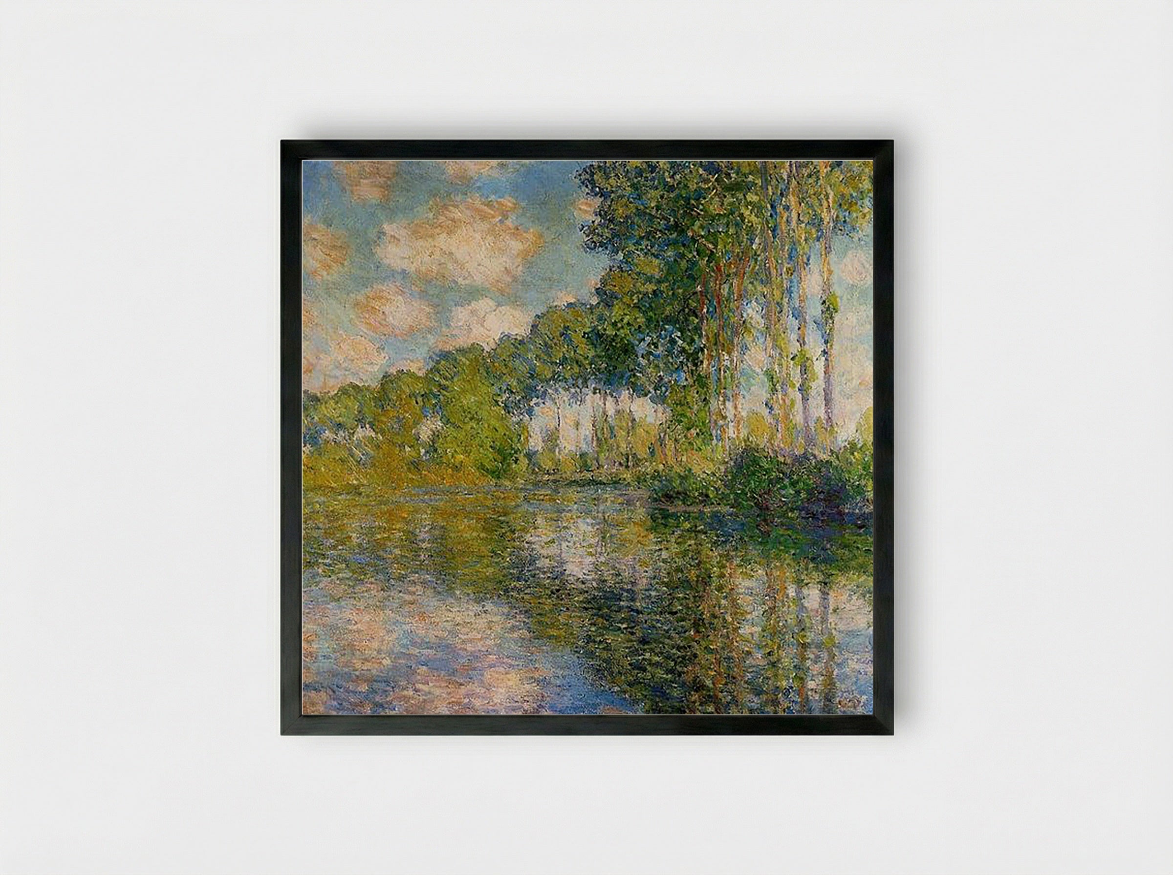 Poplars on the Banks of the River Epte - Claude Monet - Framed Print Black