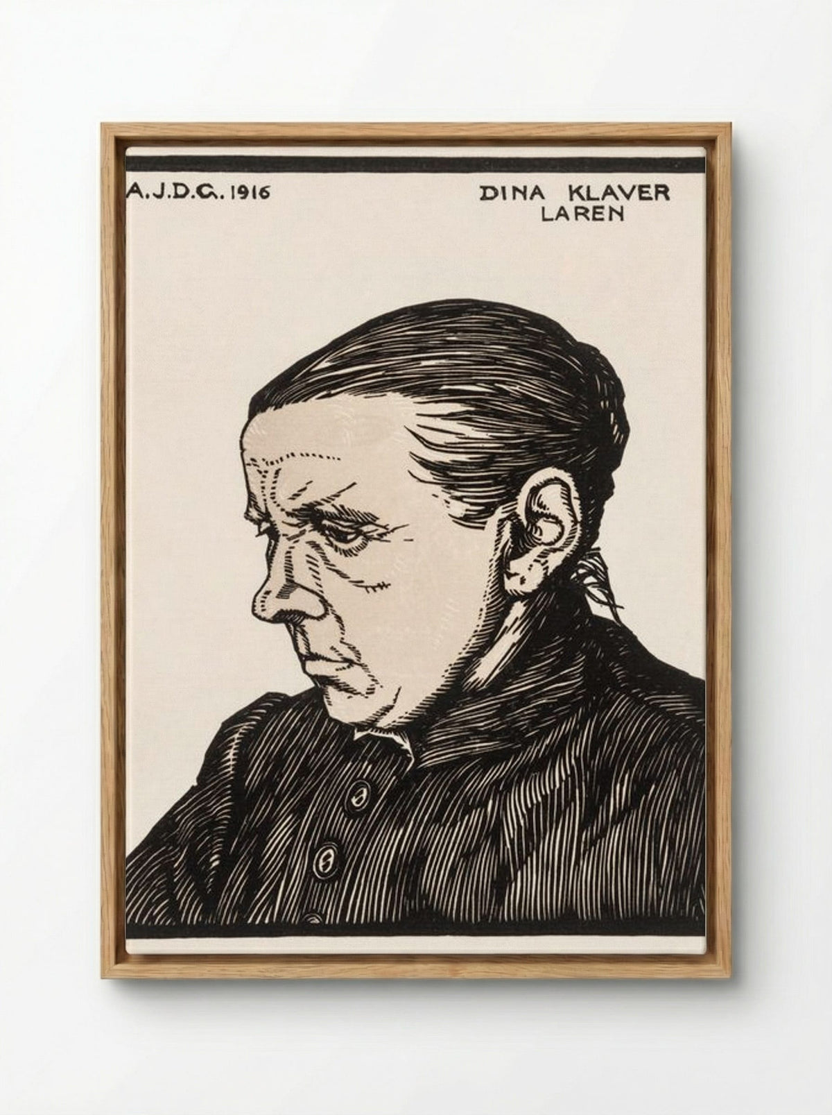 Portrait of Dina Klaver - Julie de Graag - Framed Canvas Wood
