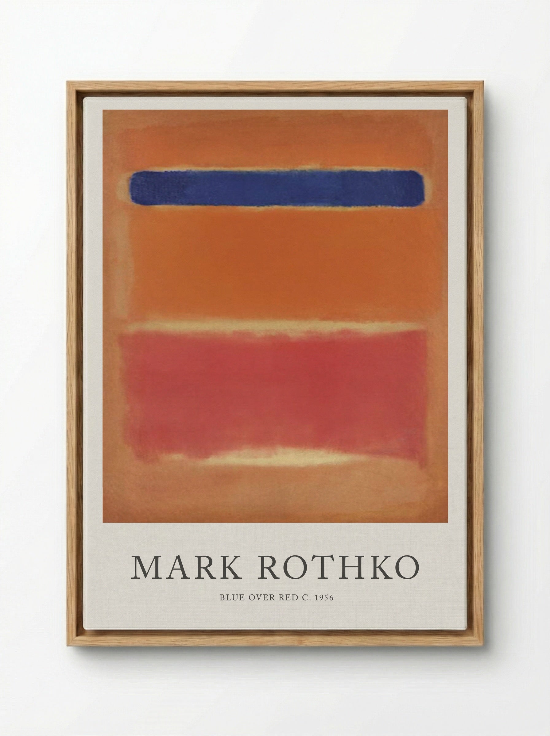 Blue Over Red - Mark Rothko - Framed Canvas Wood