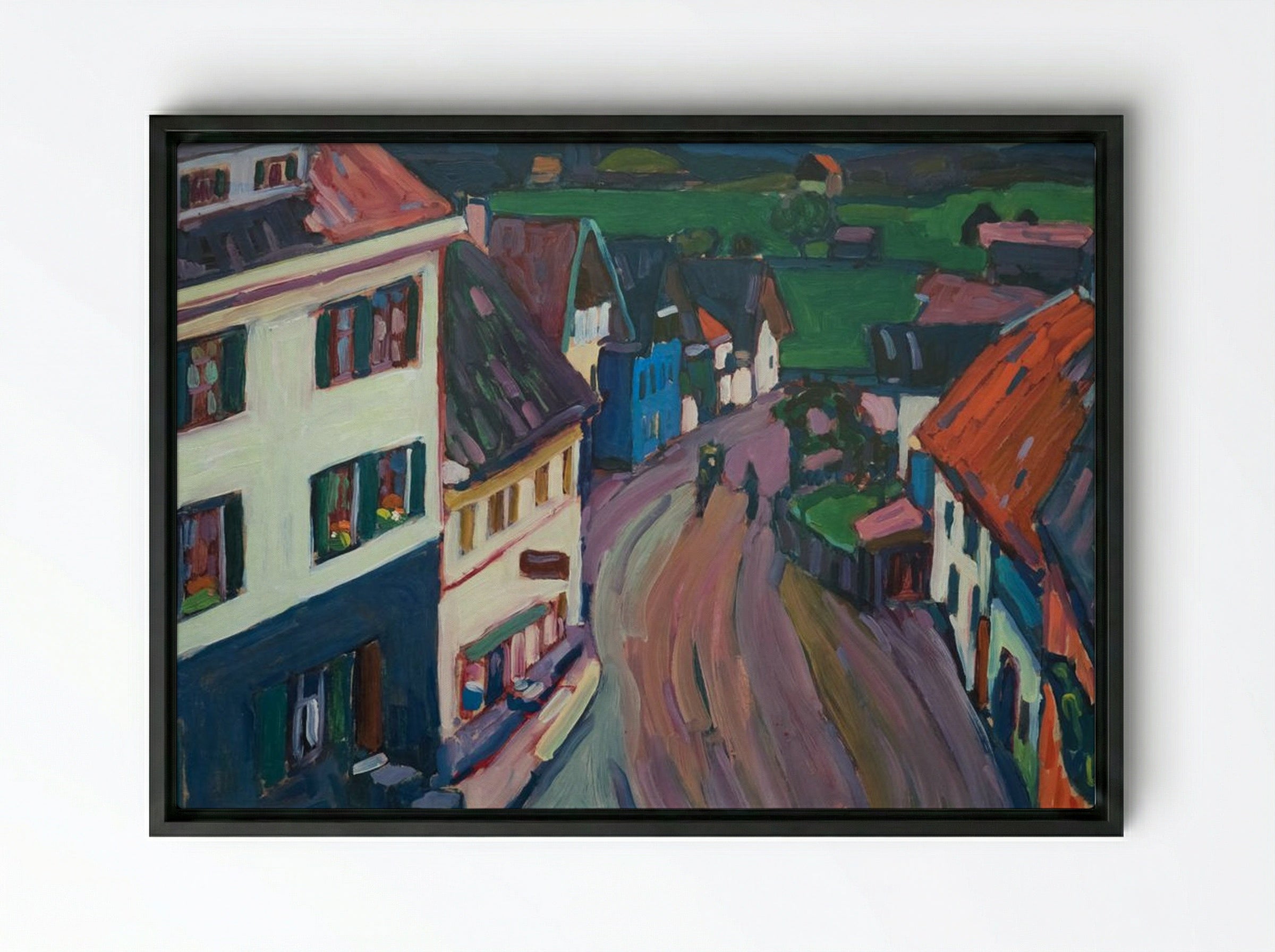 View from the Window of the Griesbräu - Alexej von Jawlensky - Framed Canvas Black