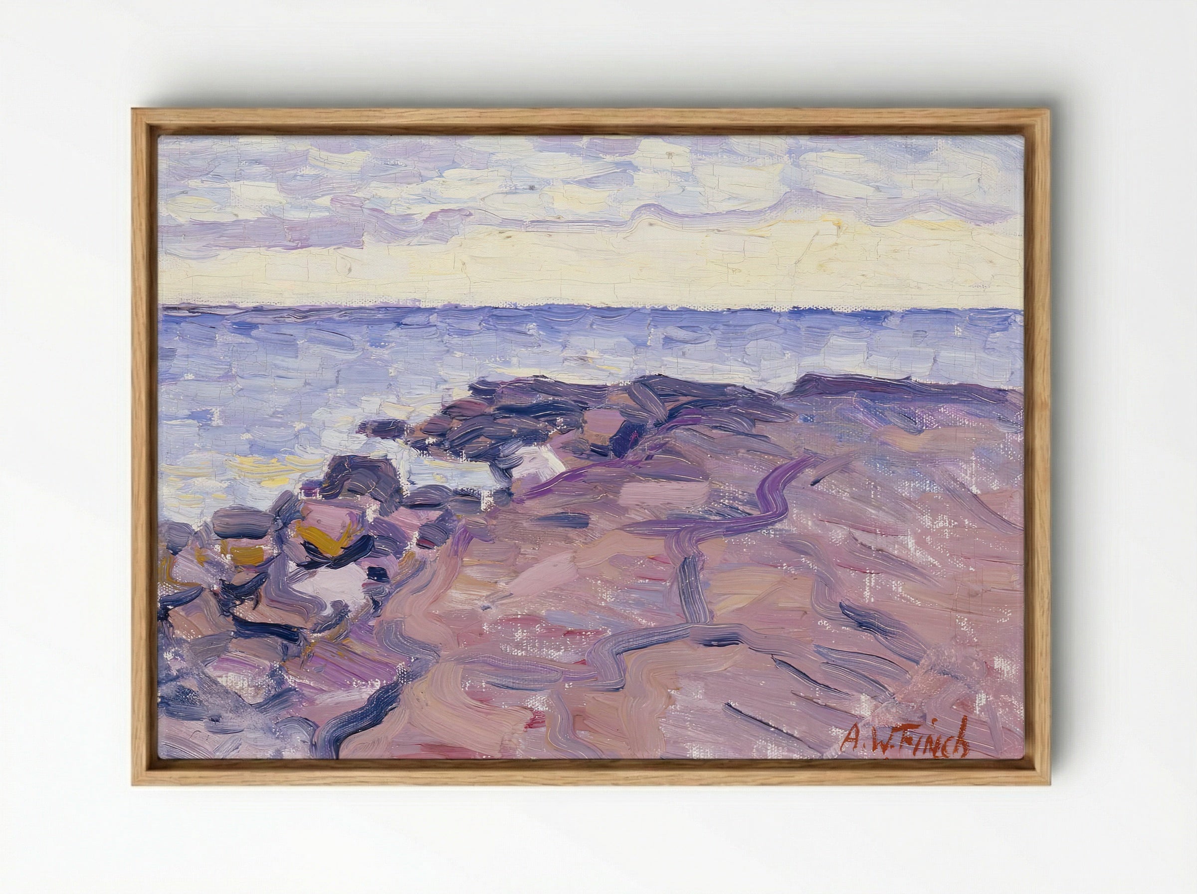 Rantakallioita (Coastal Rocks) - Alfred William Finch - Framed Canvas Wood