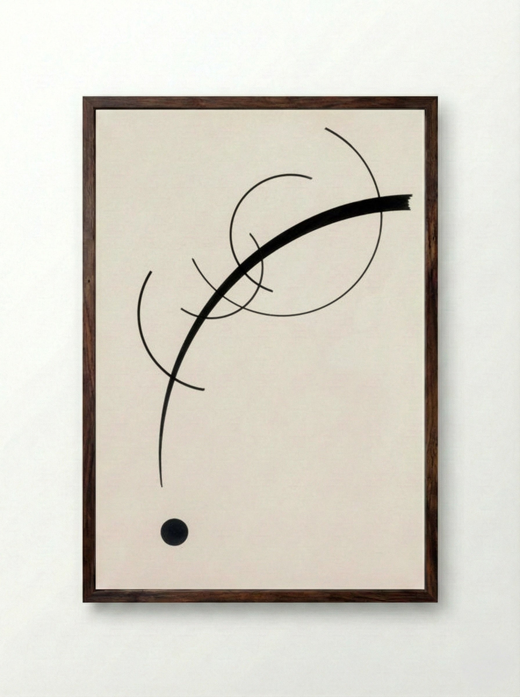 Point and Line to Plane - Wassily Kandinsky - Framed Print Dark Wood