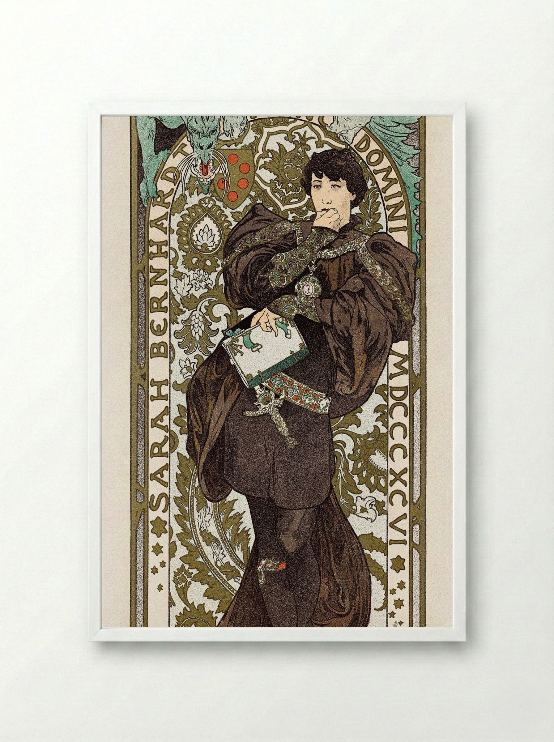 Lorenzaccio - Alphonse Mucha - Framed Print White