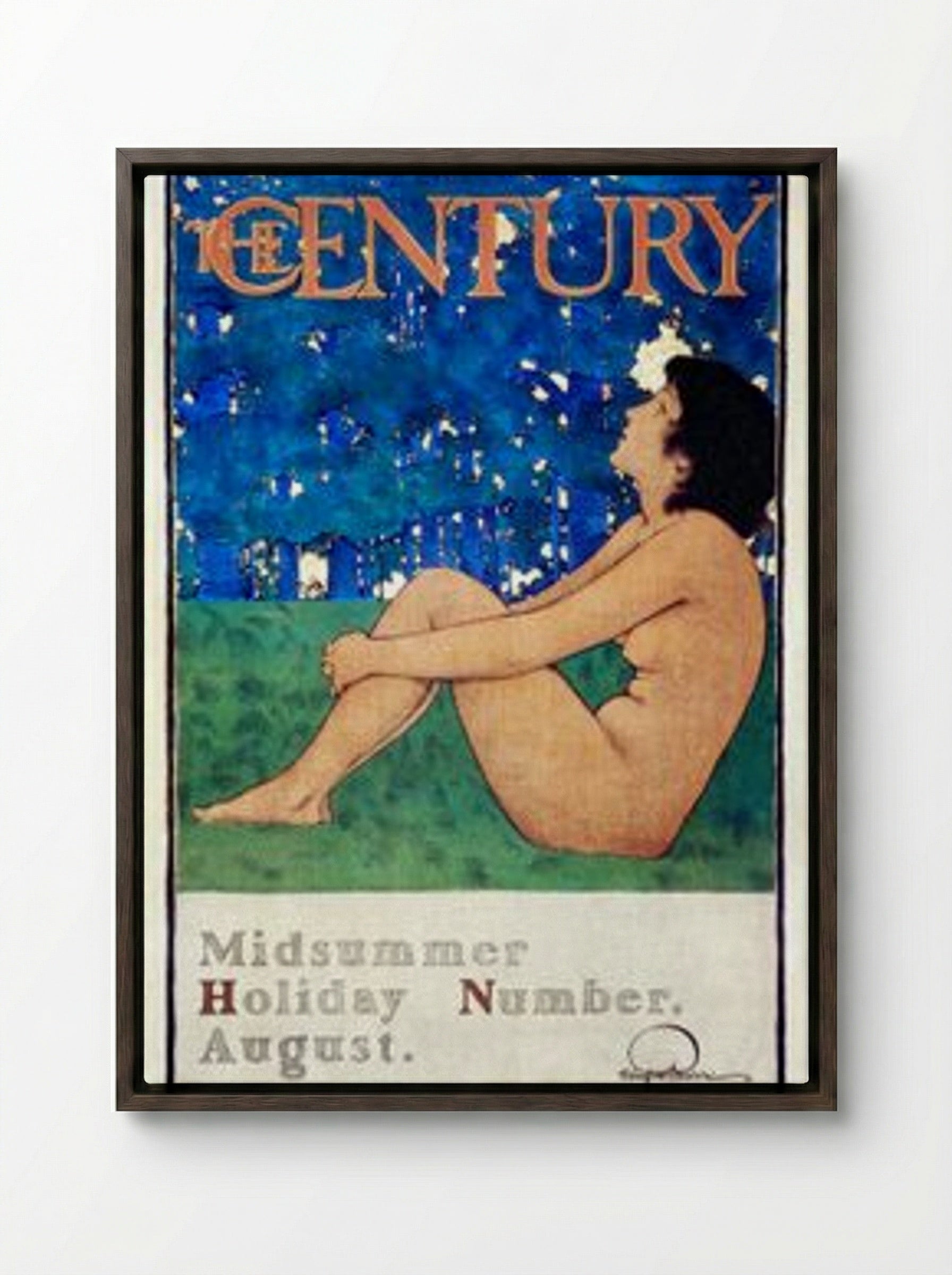 The Century Midsummer Holiday Number - Maxfield Parrish - Framed Canvas Dark Wood