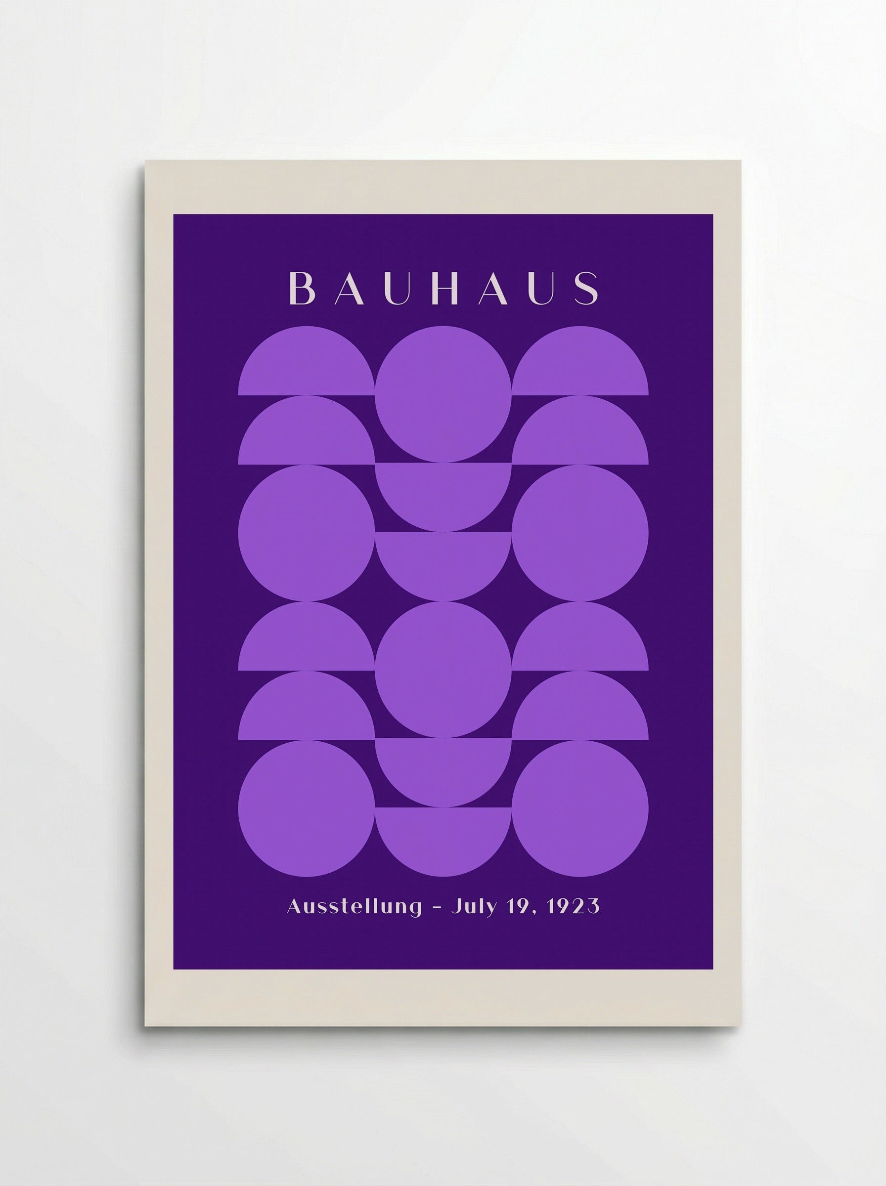 Bauhaus Symmetry in Violet - Geometric Poster - Poster