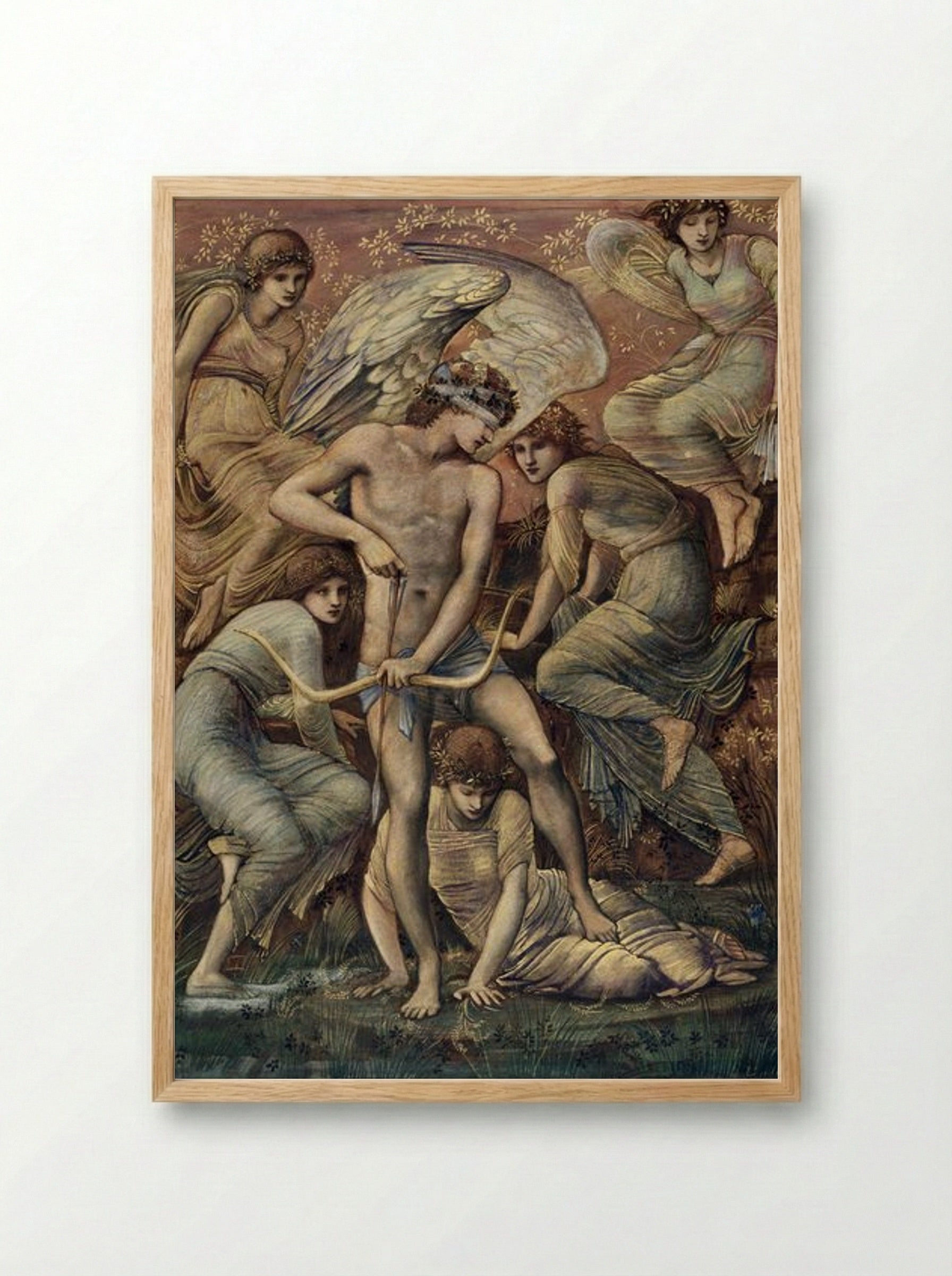 Cupid's Hunting Fields - Edward Burne-Jones - Framed Print Wood