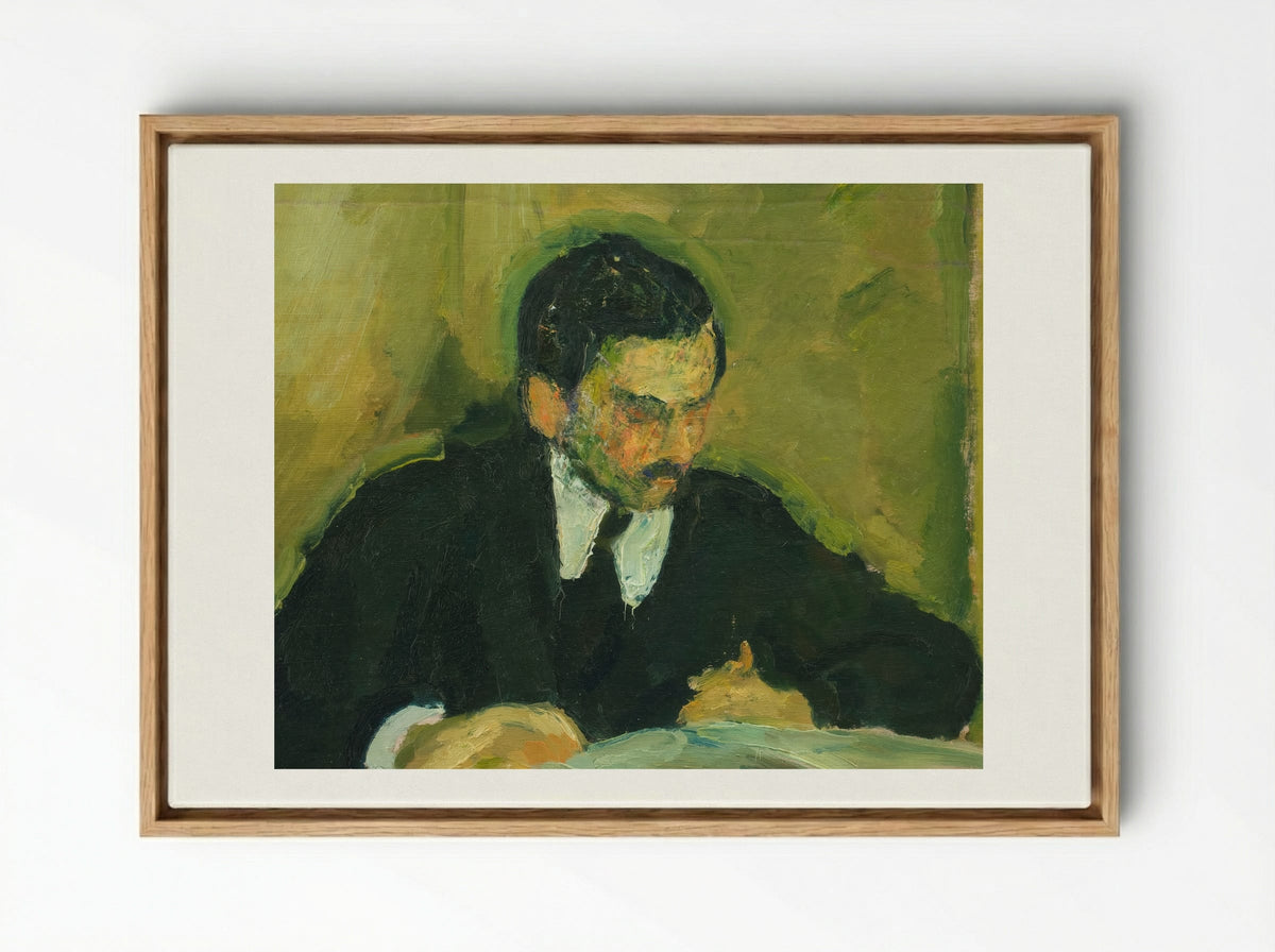 The Painter Ernst Goldschmidt Reading - Harald Giersing - Framed Canvas Wood
