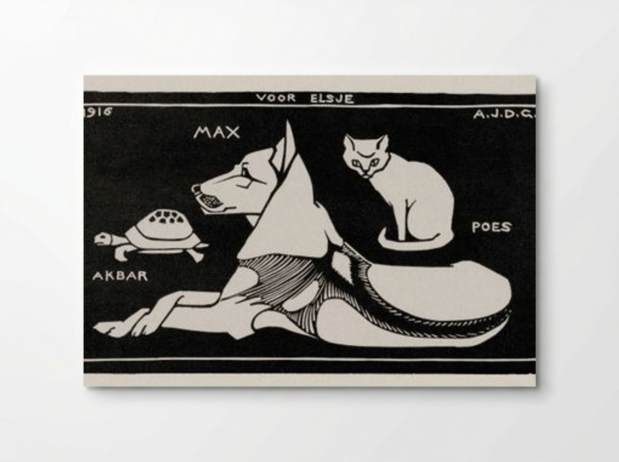 Akbar the Tortoise, Max the Dog and Puss the Cat - Julie de Graag - Poster