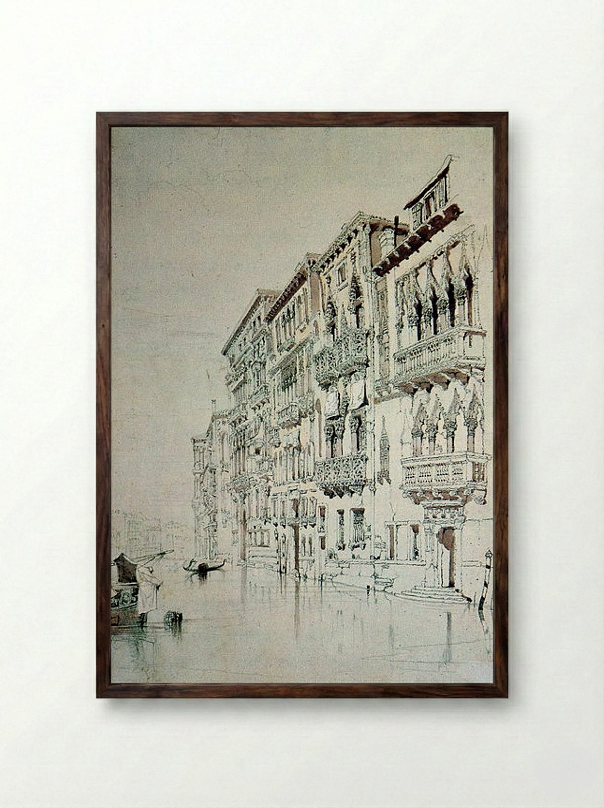Casa Contarini Fasan, Venice - John Ruskin - Framed Print Dark Wood