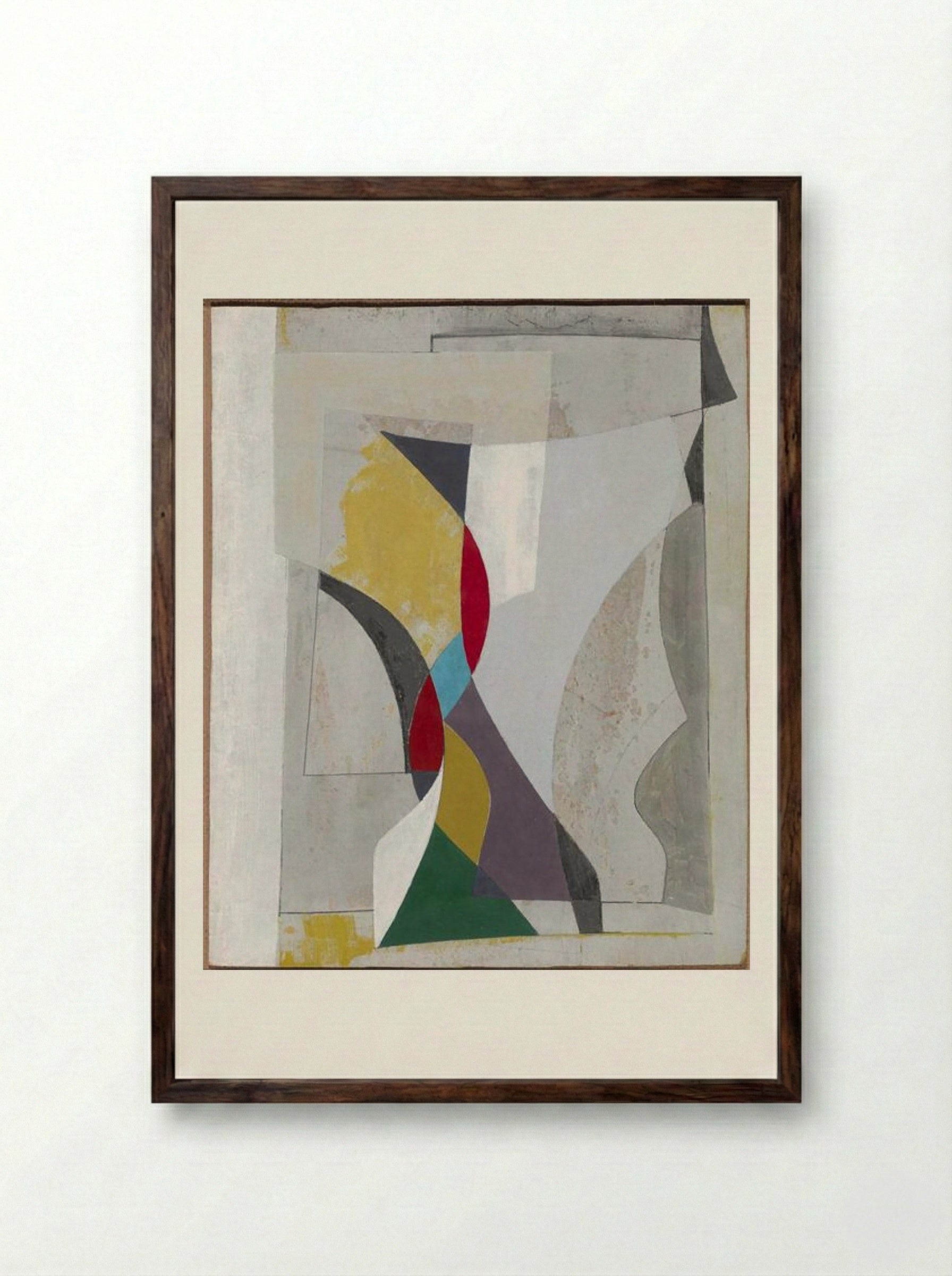 Feb 55 (Ben Nicholson) - Ben Nicholson - Framed Print Dark Wood