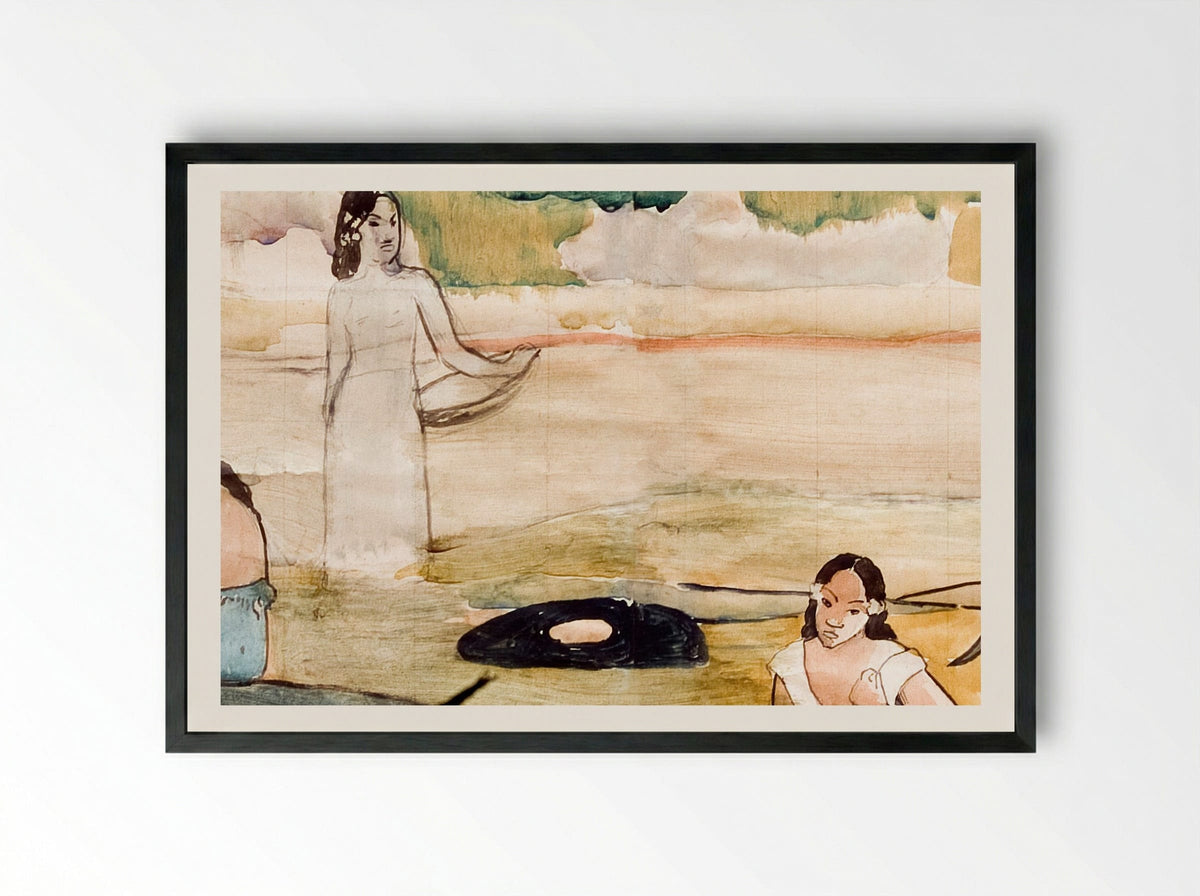 Study from Tahiti - Paul Gauguin - Framed Print Black