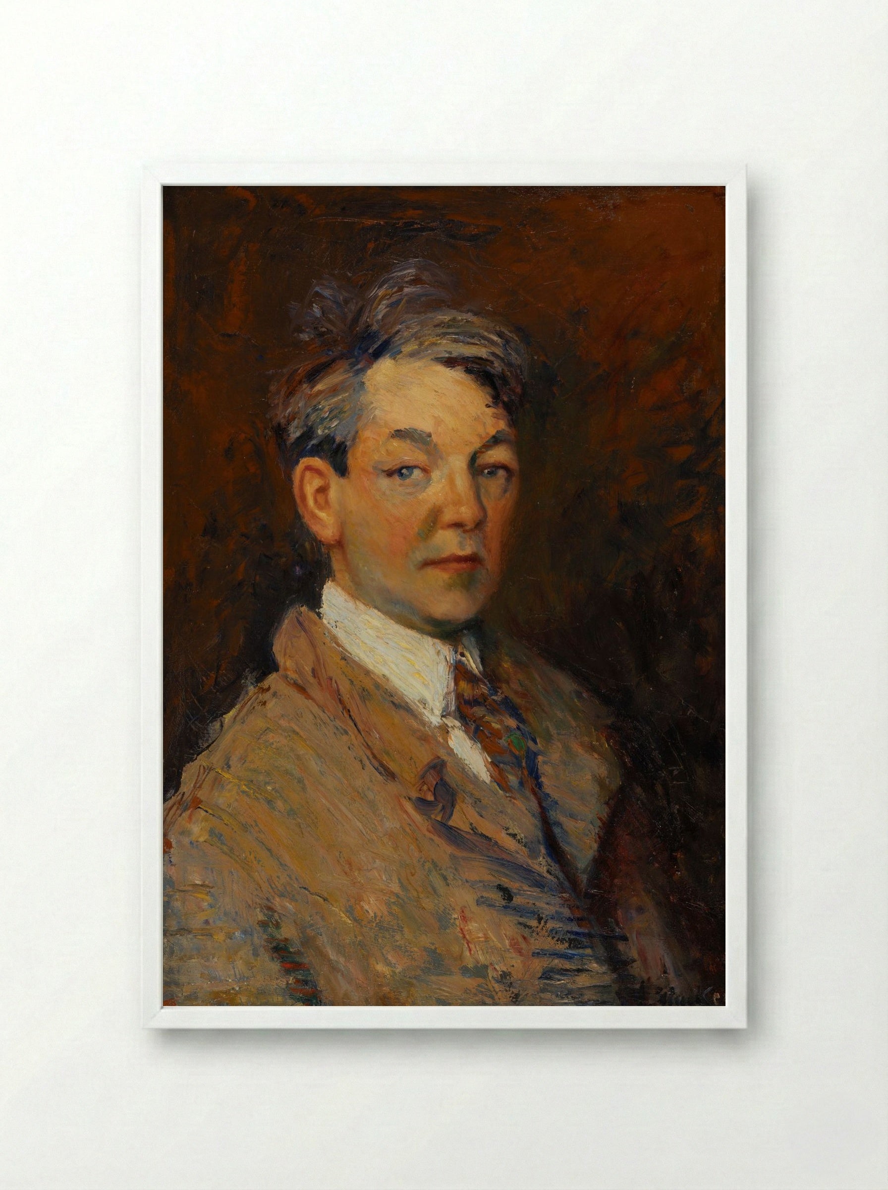 Self-Portrait - William James Glackens - Framed Print White