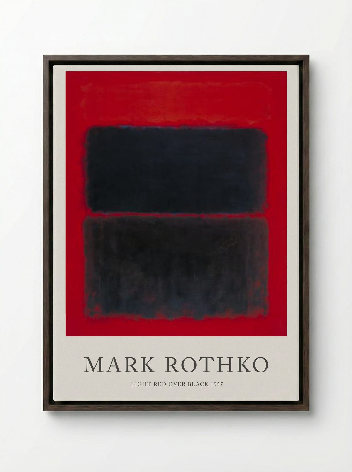 Light Red Over Black - Mark Rothko - Framed Canvas Dark Wood