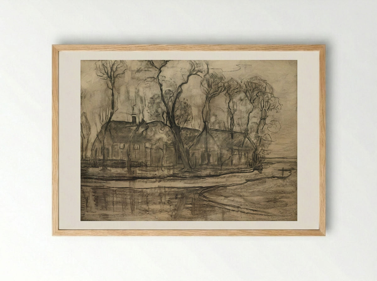Farm Near Duivendrecht, The Sea - Piet Mondrian - Framed Print Wood