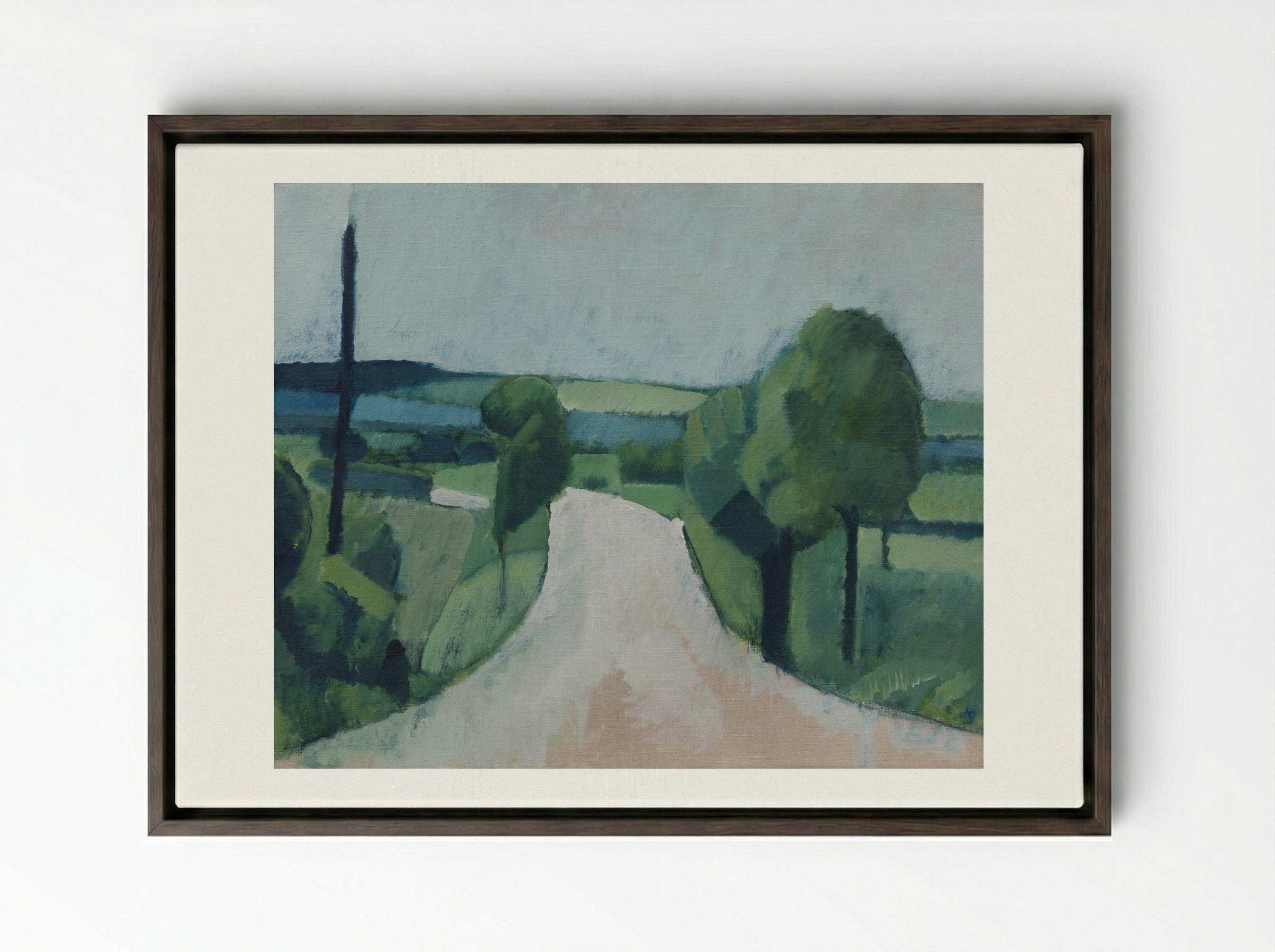 Road near Fåborg on Funen - Harald Giersing - Framed Canvas Dark Wood