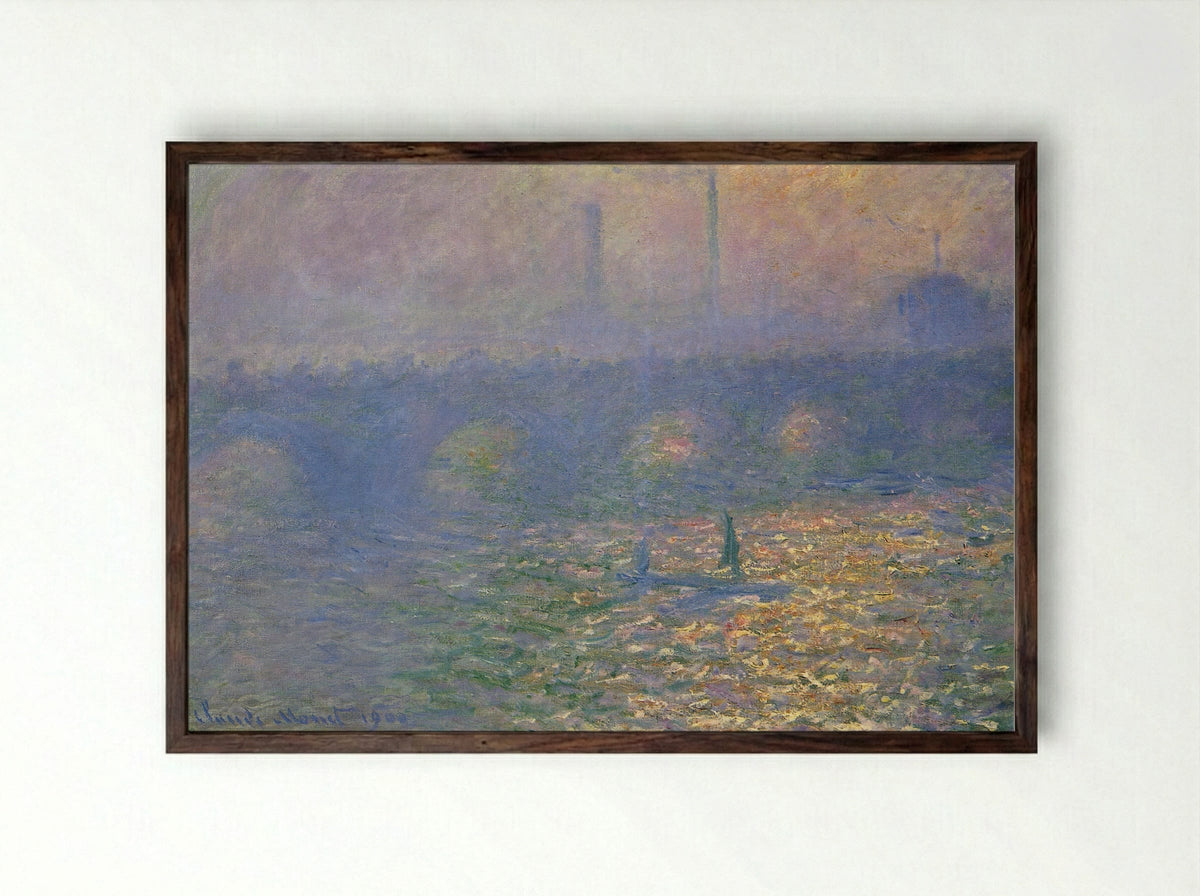 Waterloo Bridge, London - Claude Monet - Framed Print Dark Wood