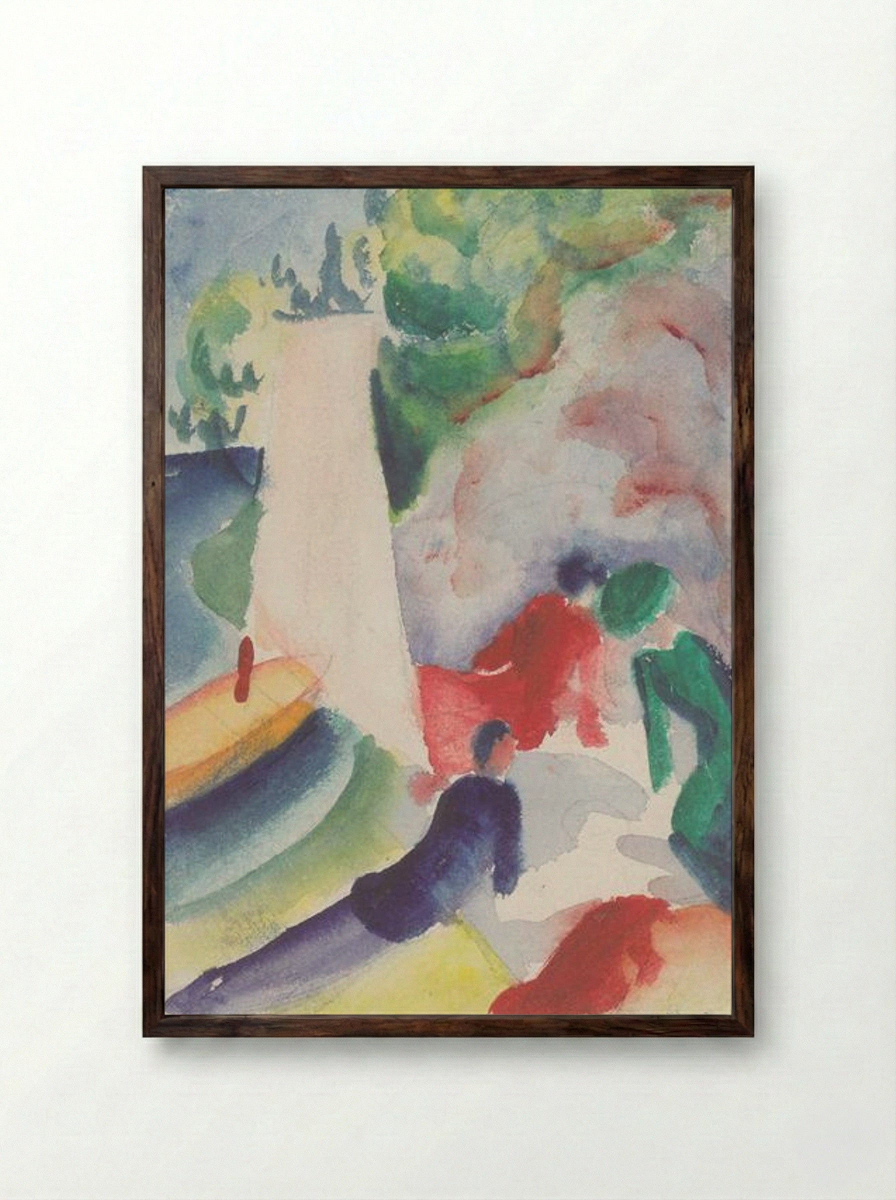 Picnic on the Beach - August Macke - Framed Print Dark Wood