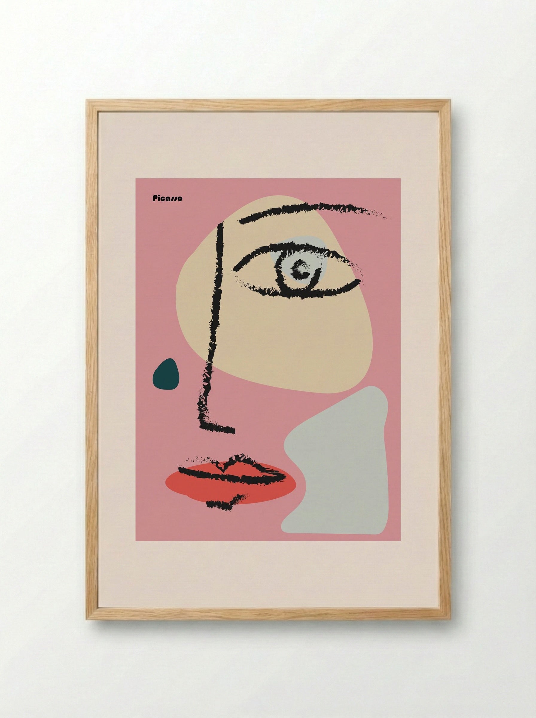 Abstract Face - Pablo Picasso - Framed Print Wood