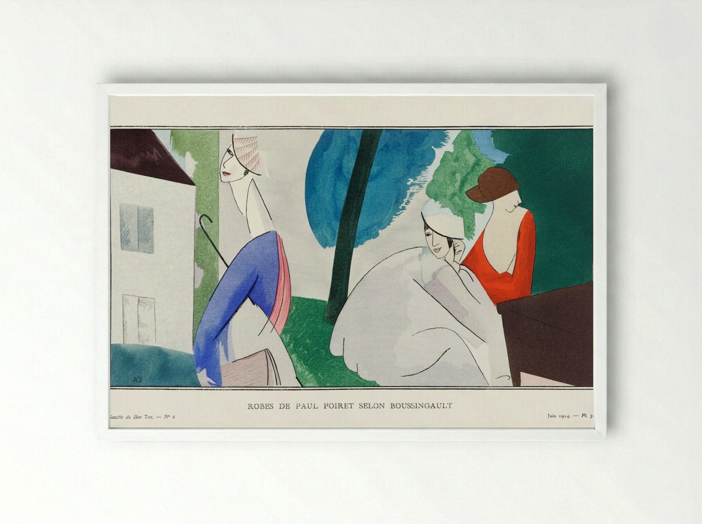 Robes de Paul Poiret selon Boussingault - Jean-Louis Boussingault - Framed Print White