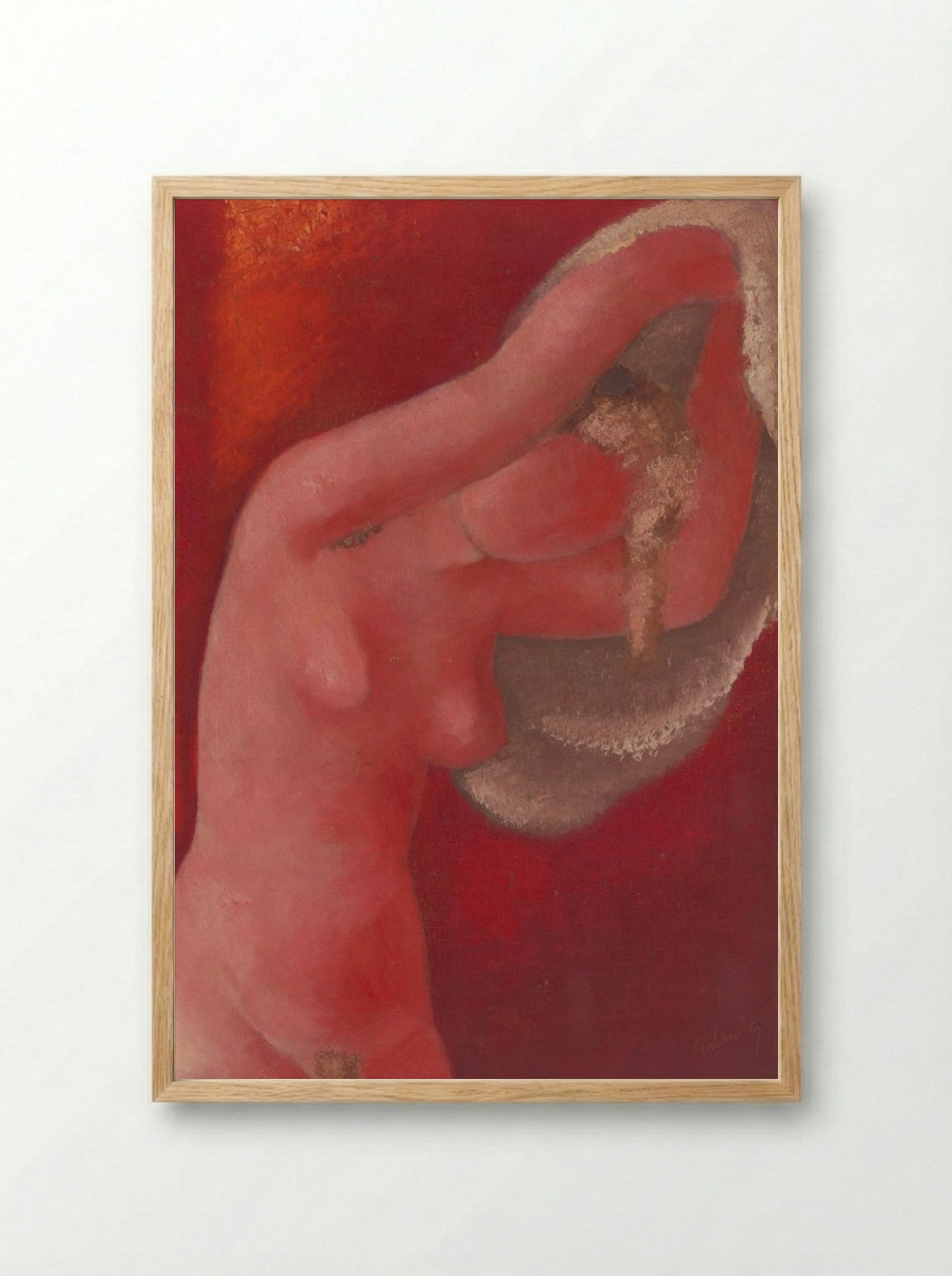 Woman Undressing - Mikuláš Galanda - Framed Print Wood