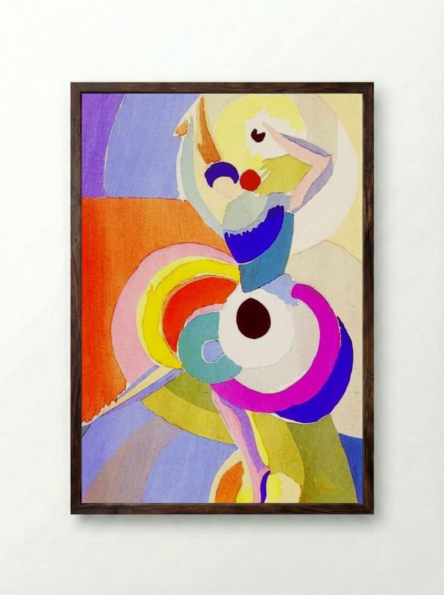 Flamenco Dancer (Abstracted Figure Study) - Fine Art Print - Framed Print Dark Wood