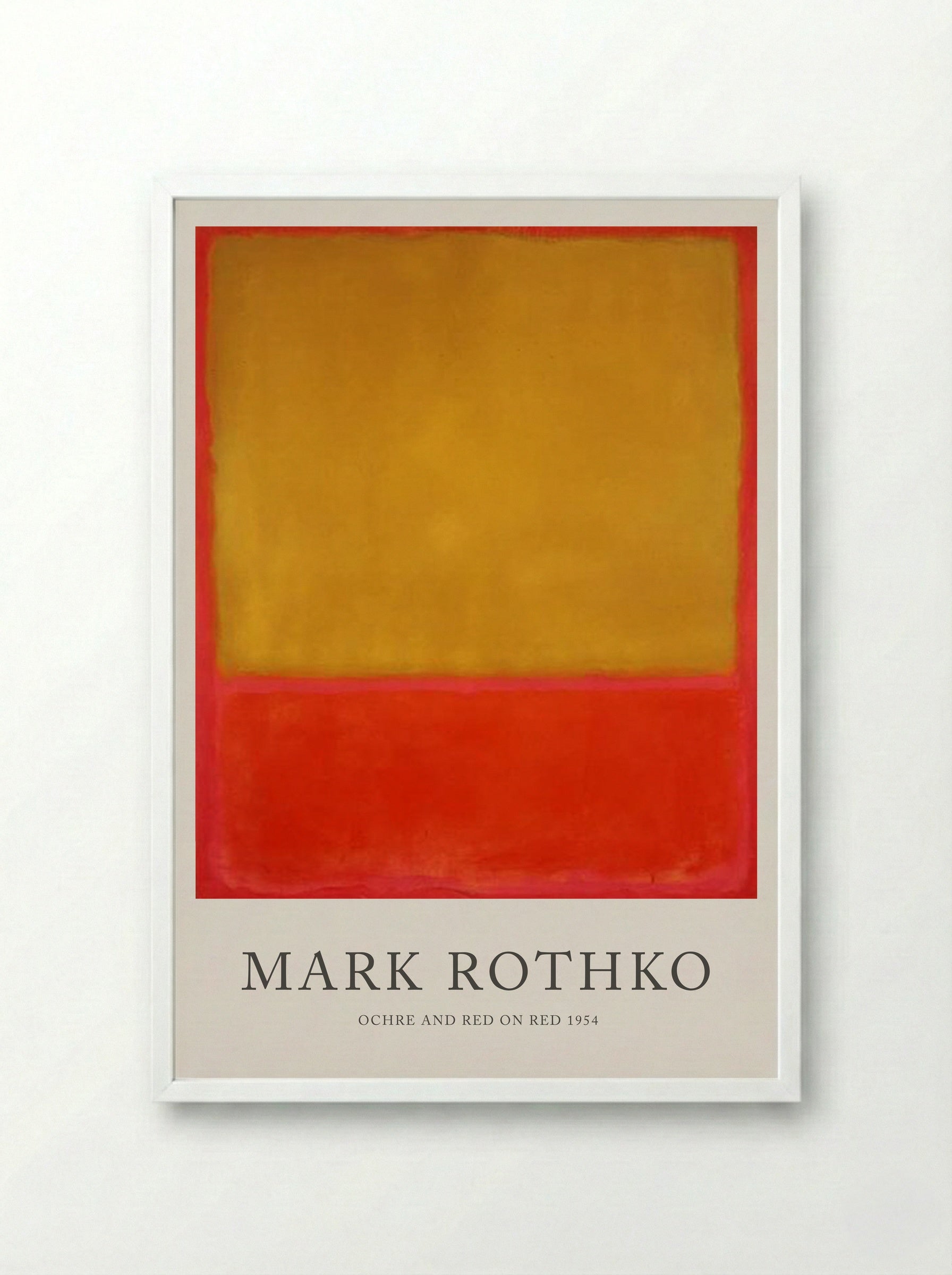 Ochre and Red on Red - Mark Rothko - Framed Print White