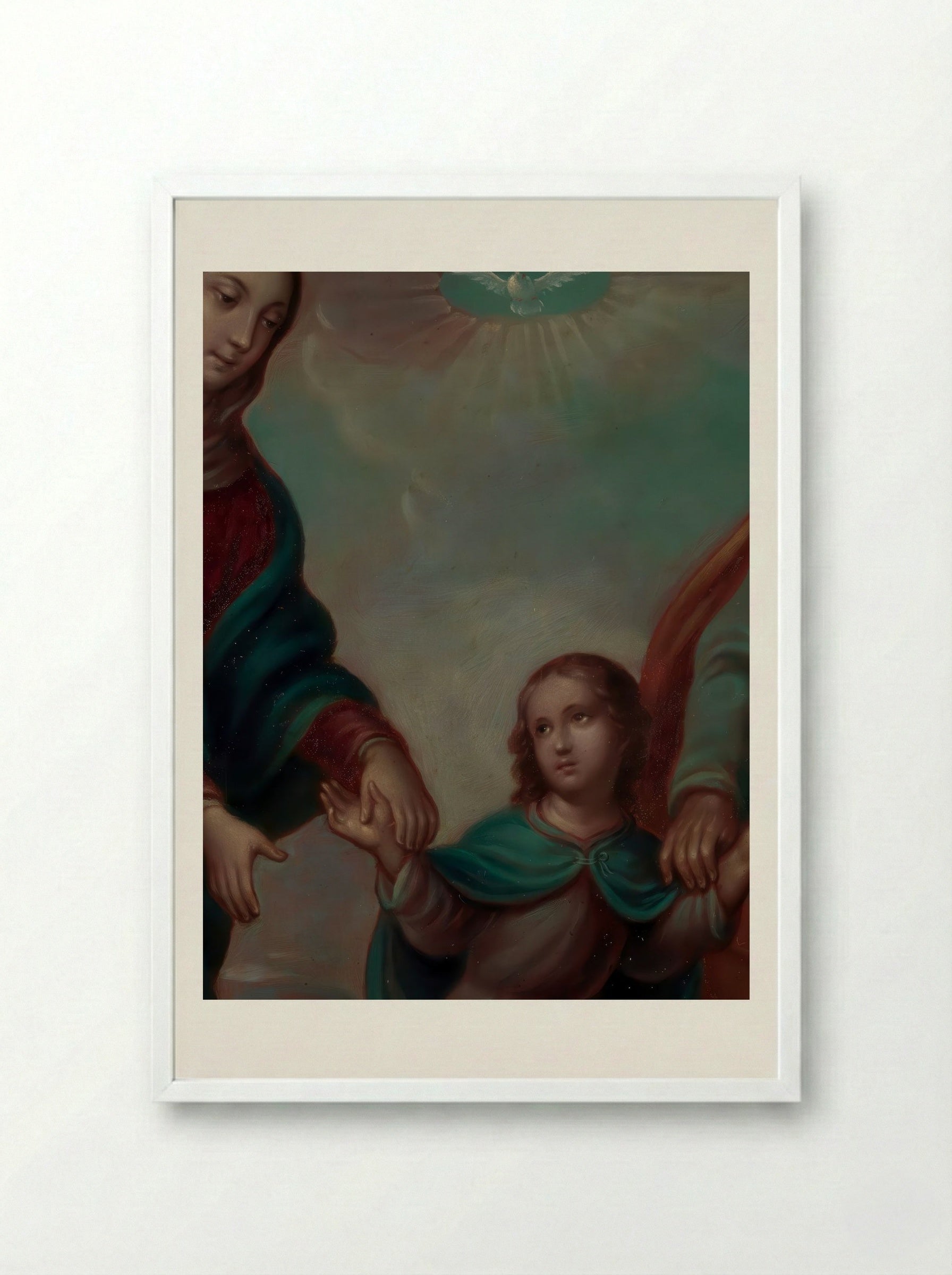 The Return of the Holy Family from Egypt - Nicolás Enríquez - Framed Print White