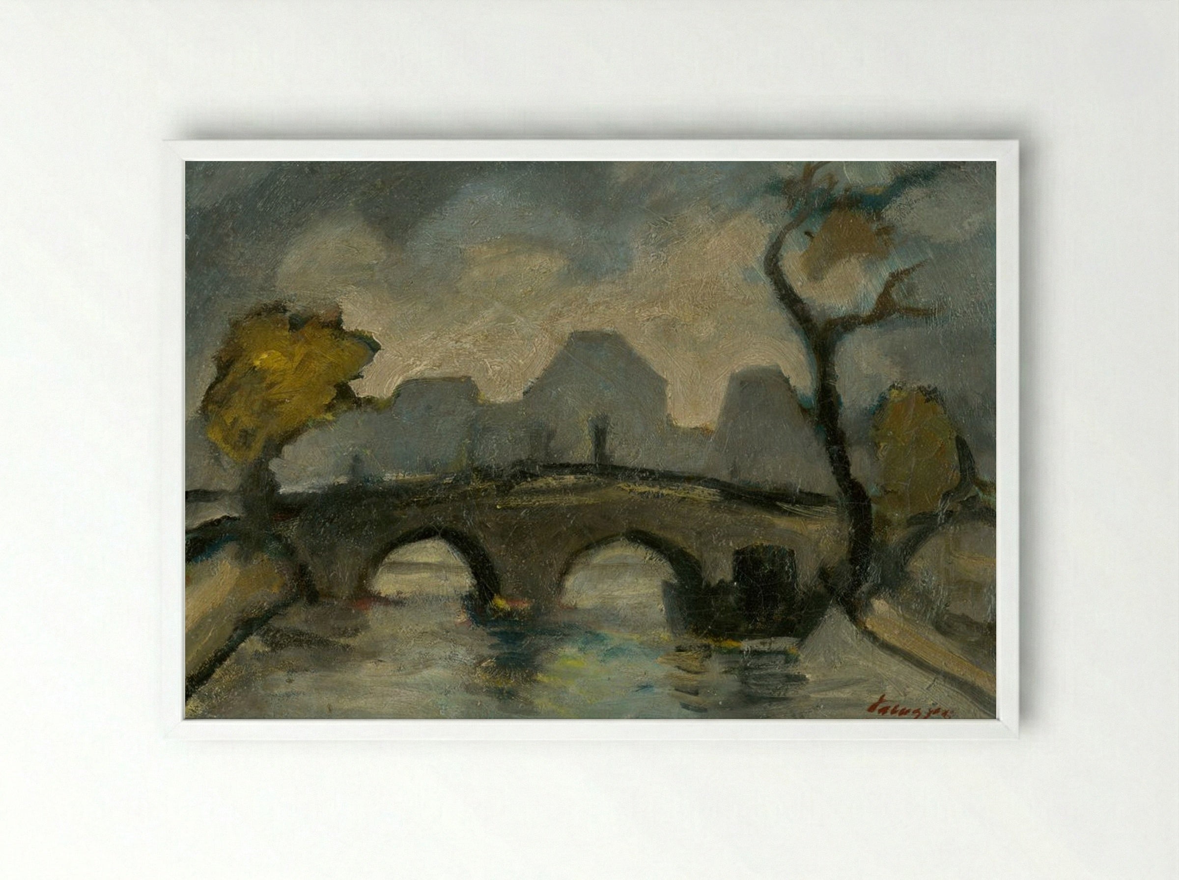 Bridge in Paris (Pont Marie) - Zolo Palugyay - Framed Print White
