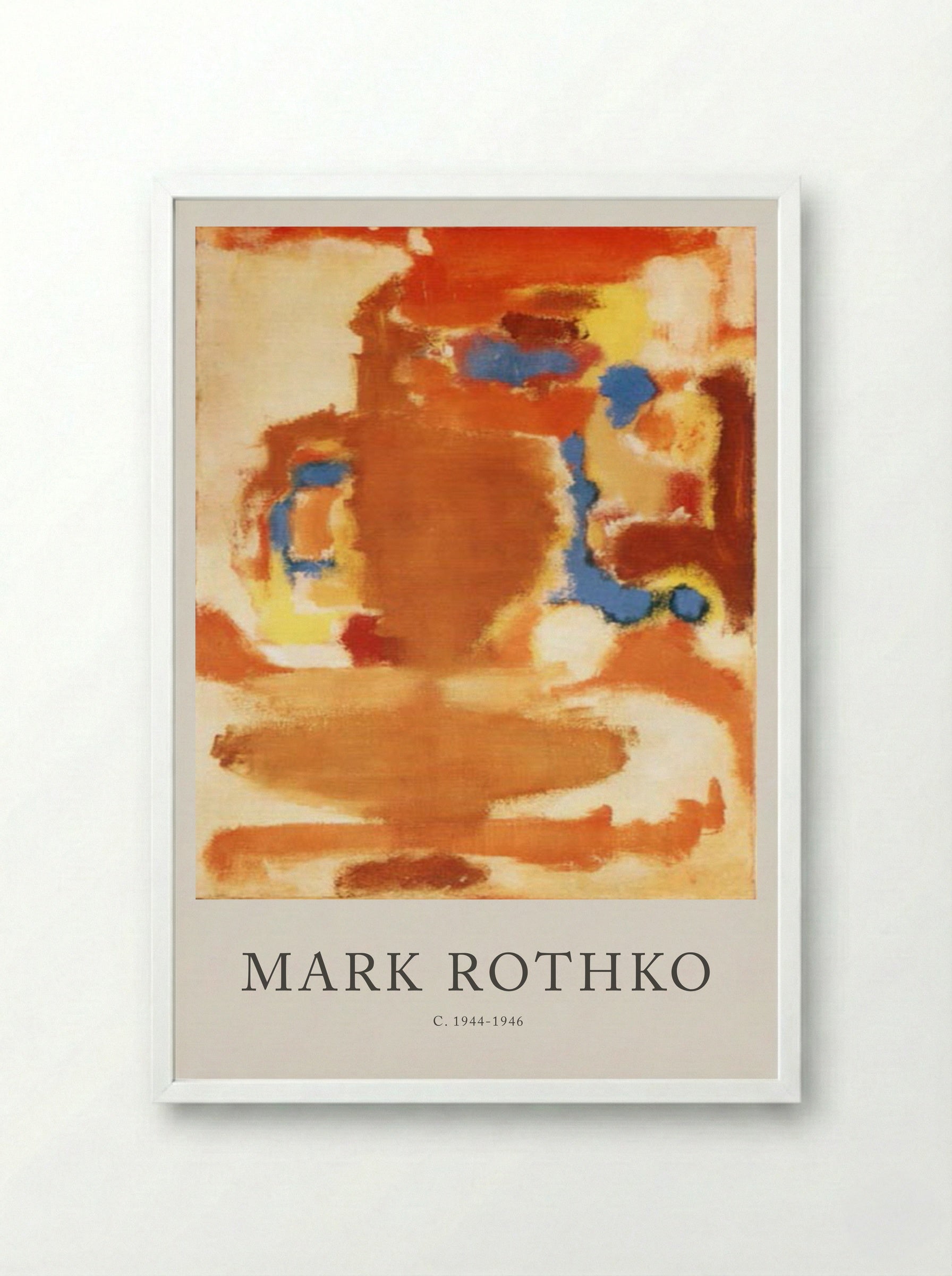 Untitled (Composition with Brown, Orange, and Blue) - Mark Rothko - Framed Print White