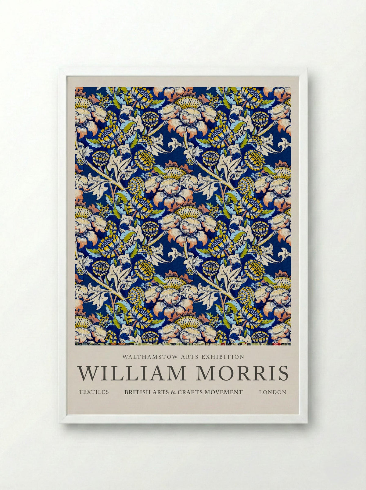 Floral Art Nouveau Tapestry - William Morris - Framed Print White