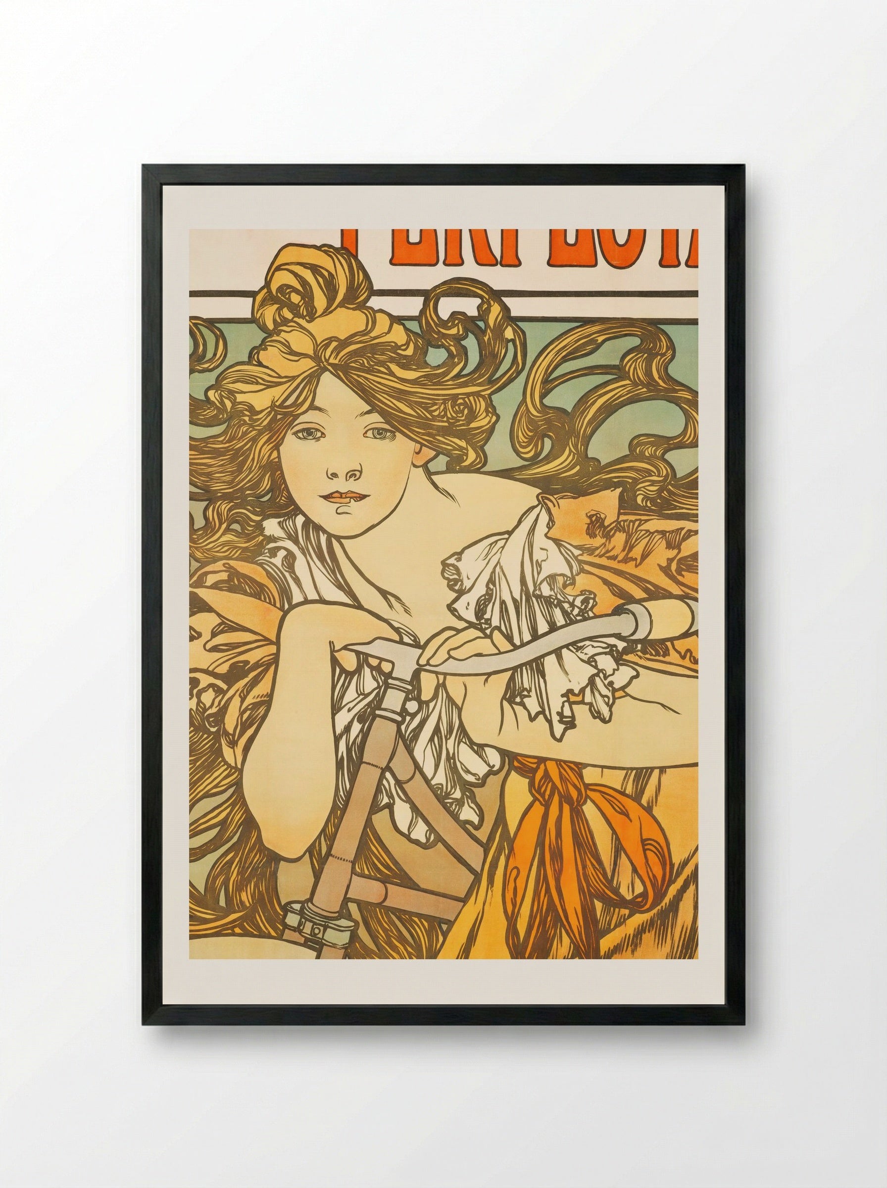 Cycles Perfecta - Alphonse Mucha - Framed Print Black