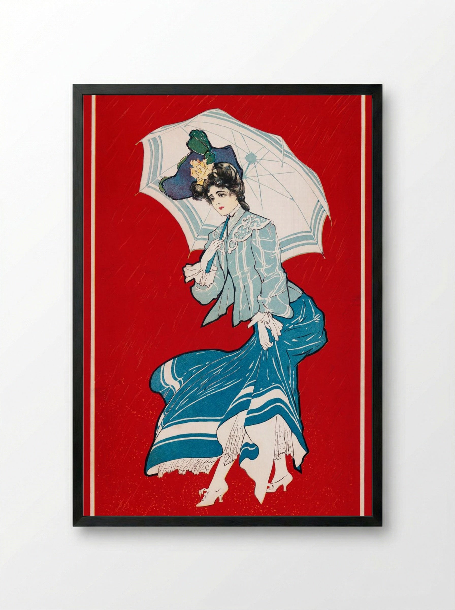 A Rainy Daisy - Gray - Framed Print Black