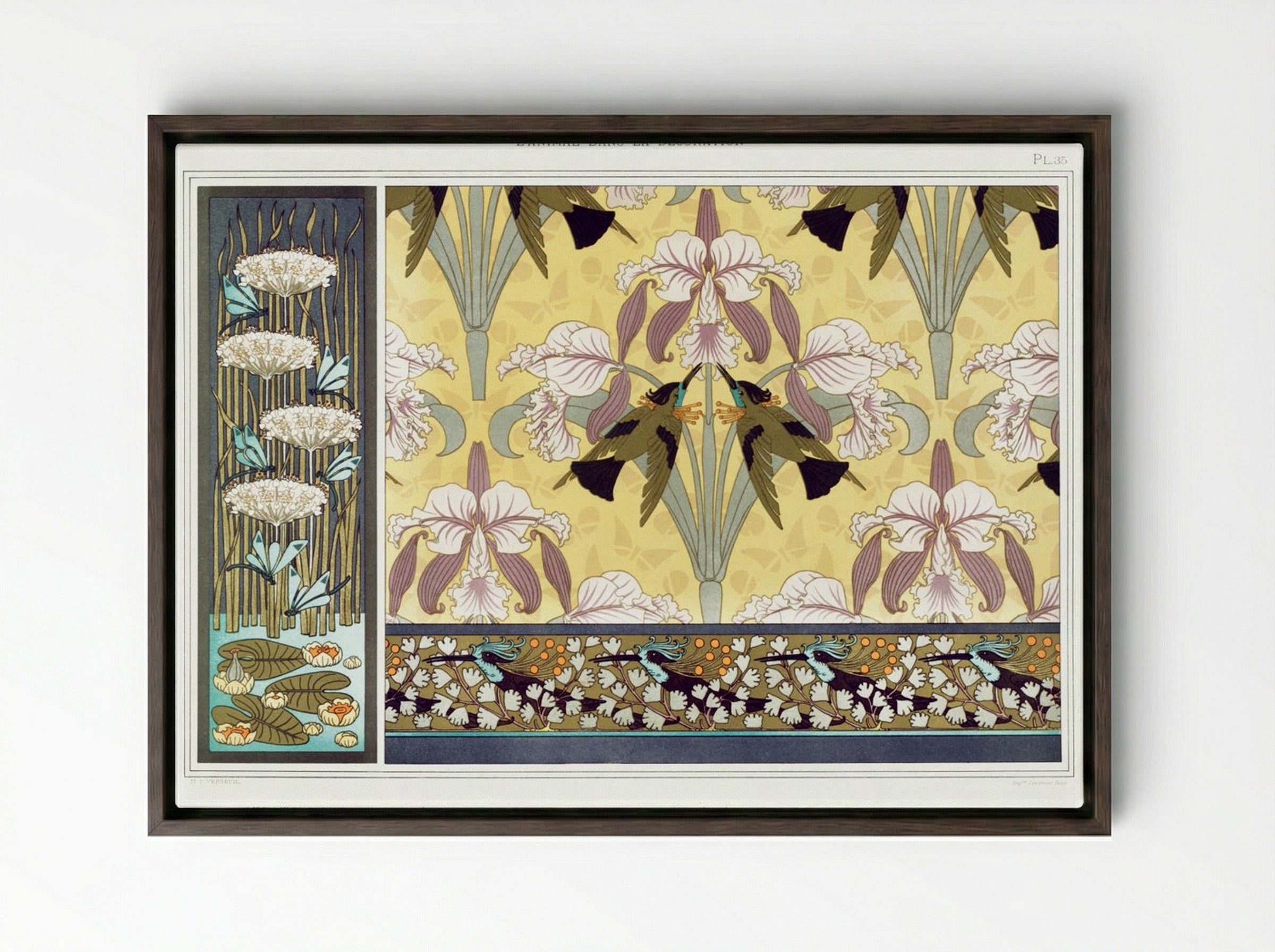L'Animal dans la Décoration, Plate 35 - Maurice Pillard Verneuil - Framed Canvas Dark Wood
